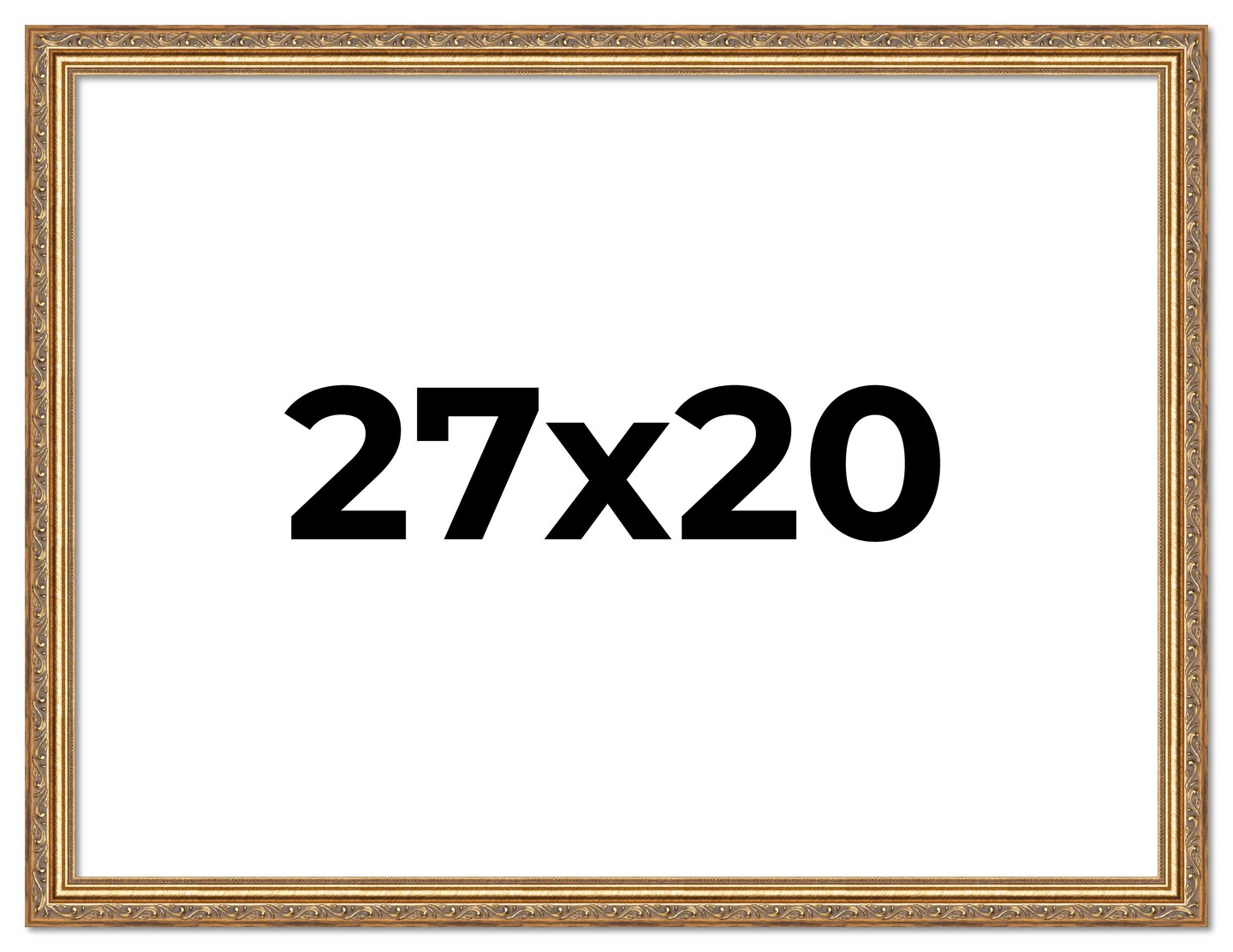 27x20 Solid Wood Antique Picture Frame with UV-Resistant Acrylic & Acid-Free Backing, Available in 4 Finishes: Bronze, Gold, Silver, and Gold with Black