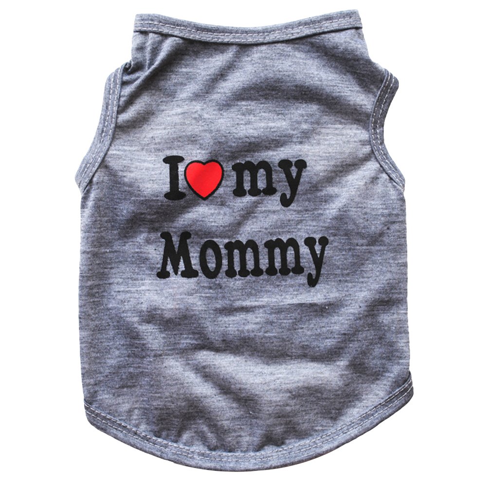 Lovely I Love My Daddy Mommy Small Dog Puppy Pet Cotton Clothes Sleeveless Vest