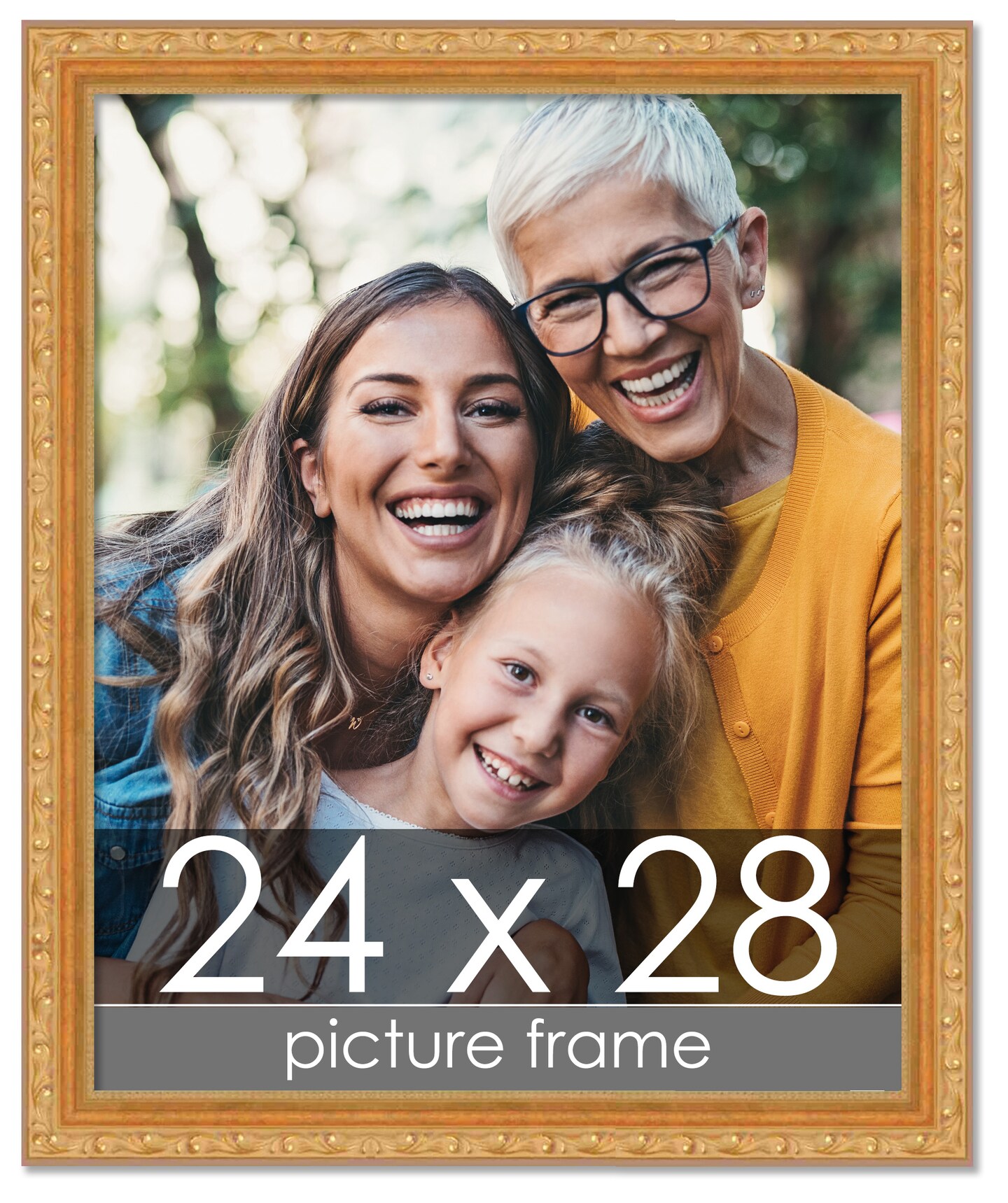 24x28 Museum-Quality Picture Frame with UV-Resistant Acrylic & Acid-Free Backing, Available in 4 Finishes - Gold, Silver, Bronze, and Black