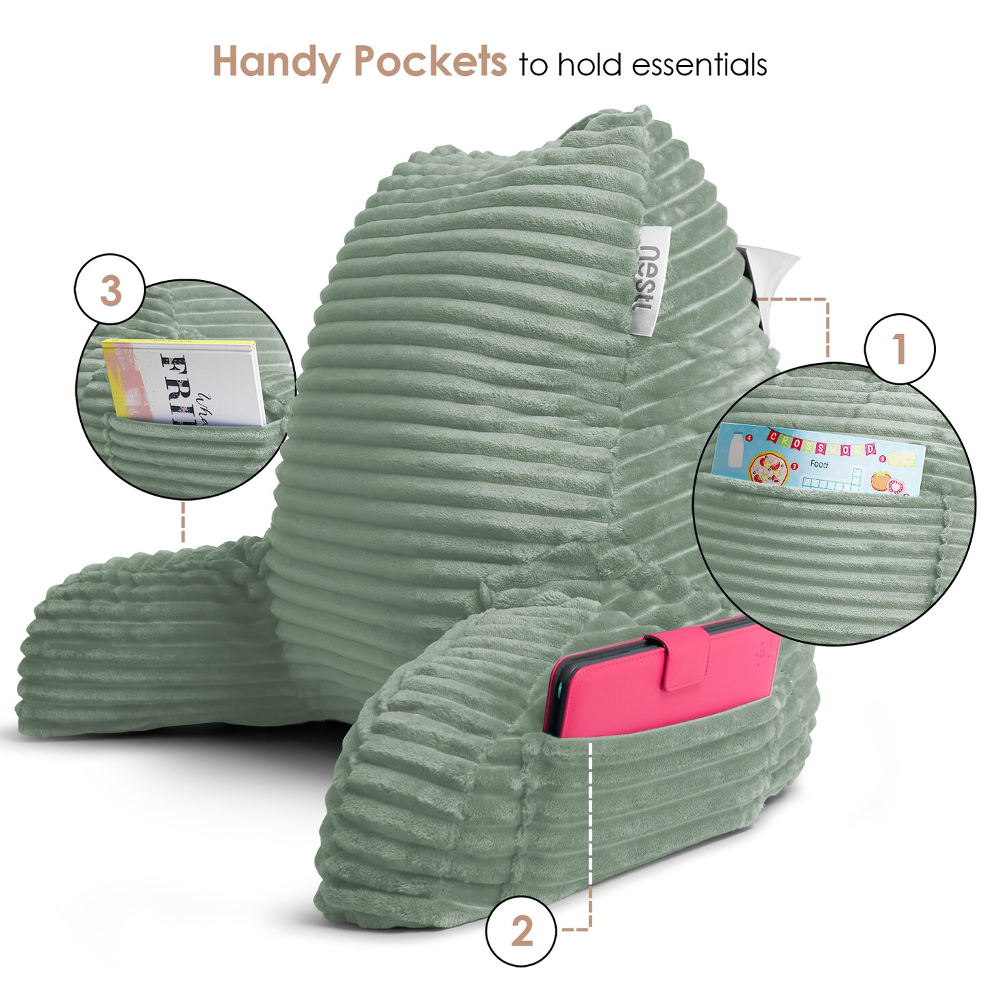 Nestl Cut Plush Reading Pillow