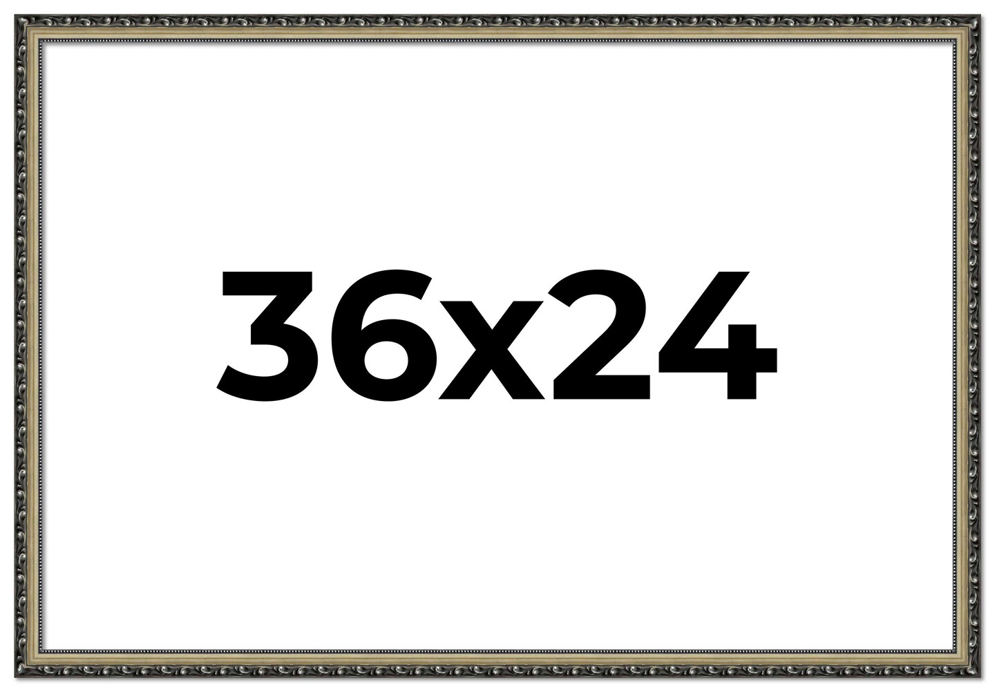 36x24 Solid Wood Antique Picture Frame with UV-Resistant Acrylic &#x26; Acid-Free Backing, Available in 4 Finishes: Bronze, Gold, Silver, and Gold with Black