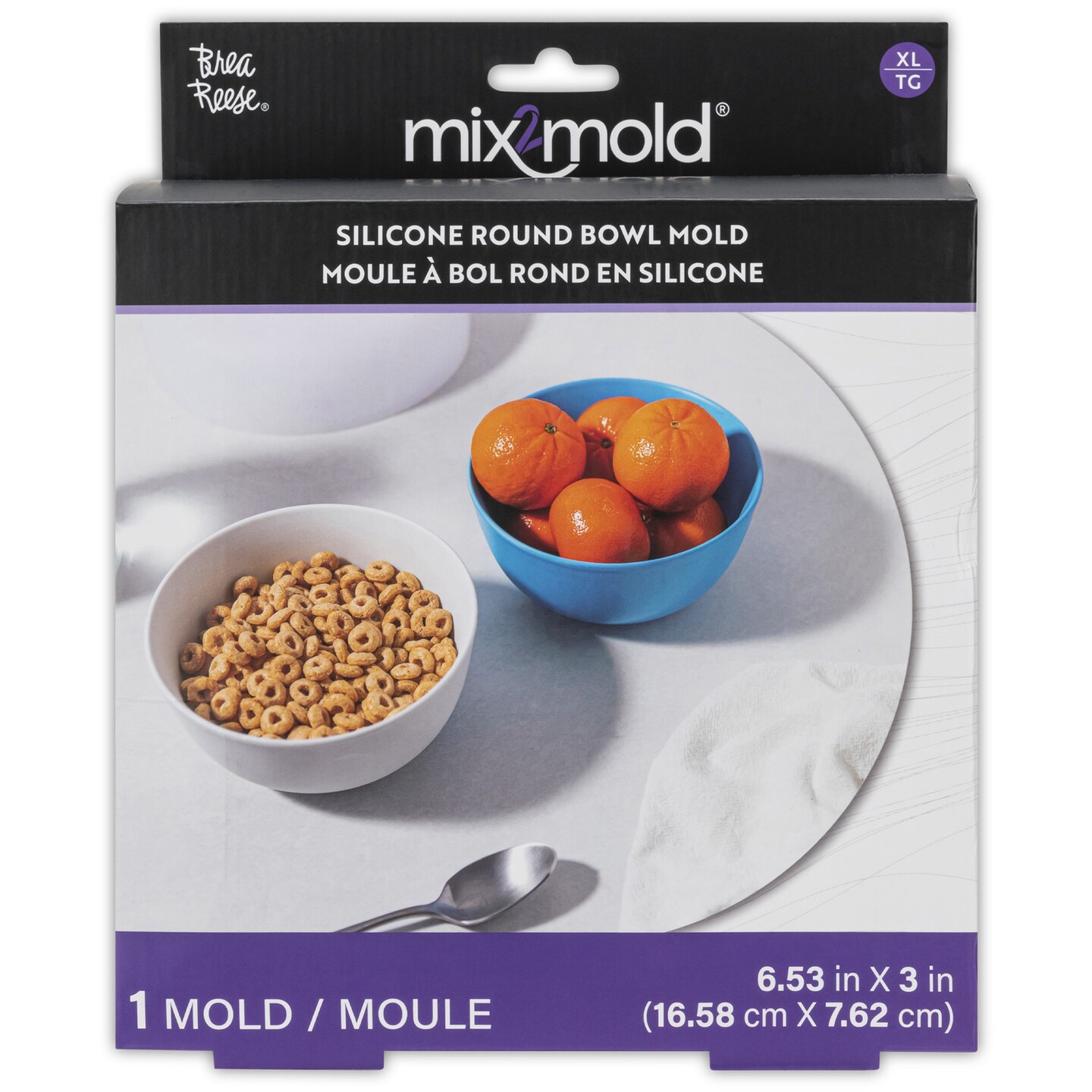 Brea Reese Mix2Mold Silicone Round Cereal, Soup Bowl Mold - 1pc - DIY Kitchenware, Non-Stick, Durable &#x26; Reusable, Mold Only-For Resin Craft Projects