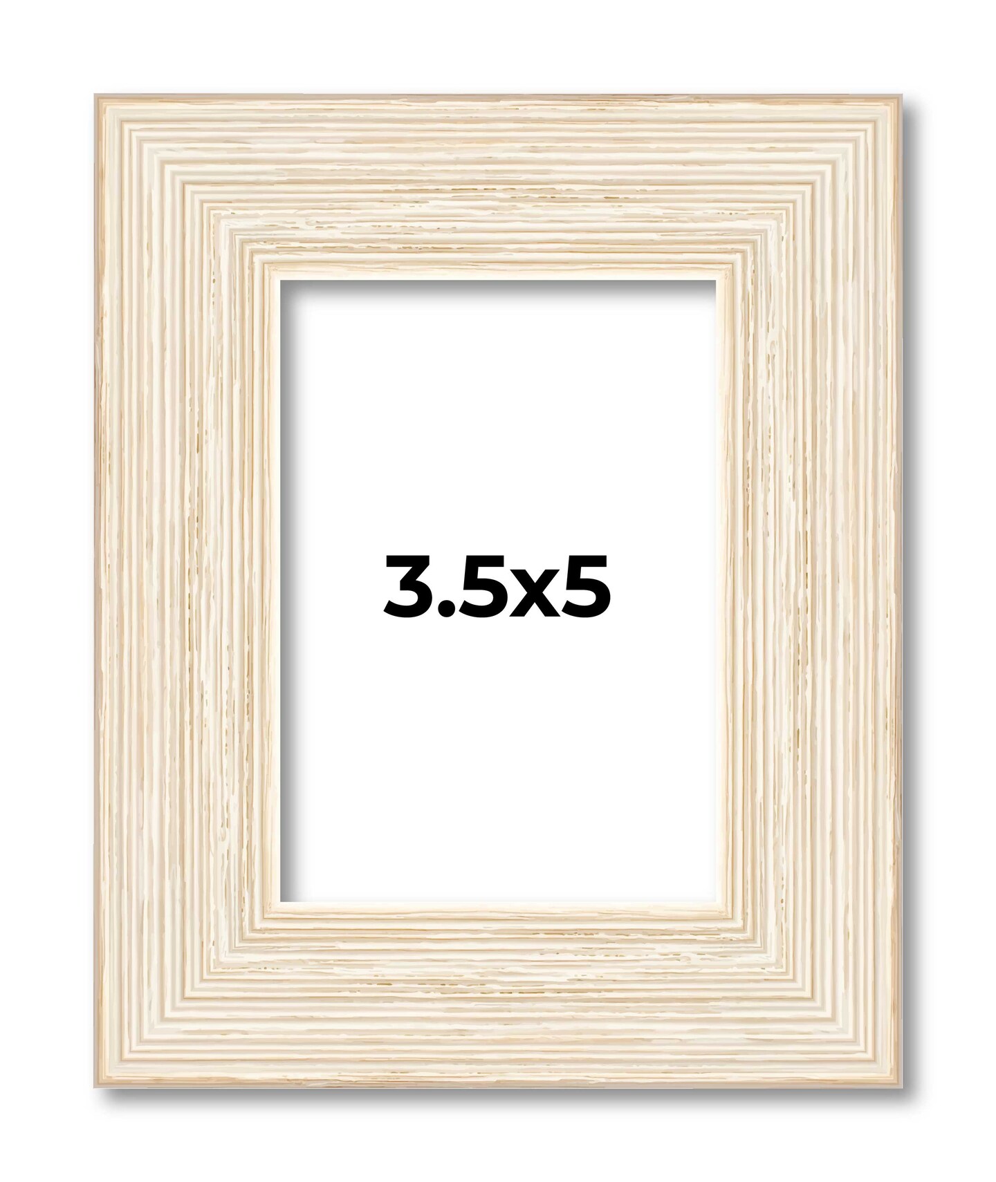 3.5x5 Wide Barnwood Picture Frame with UV-Resistant Acrylic & Acid Free Backing, Available in 6 Paint Finishes - Grey, Brown, White, and Black