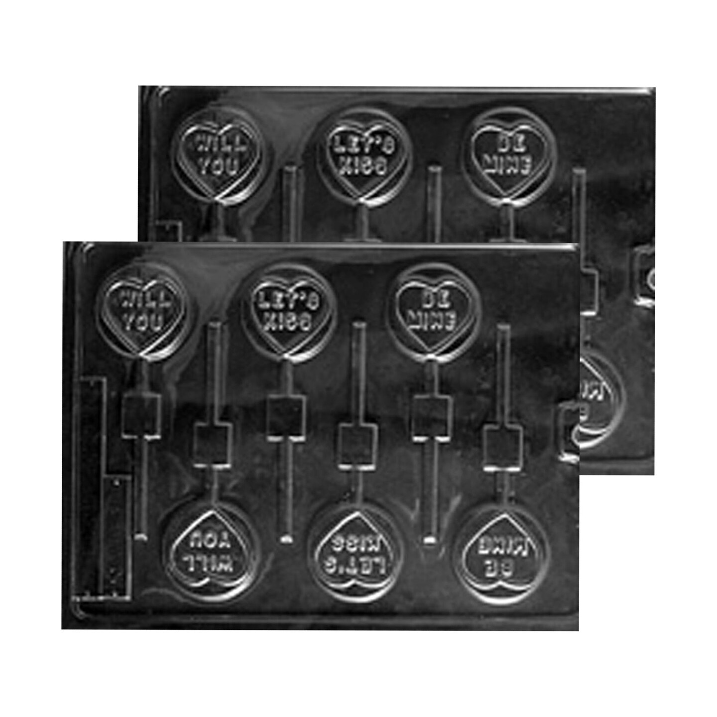 Will You Be Mine Let&#x27;s Kiss Lolly Chocolate Mold