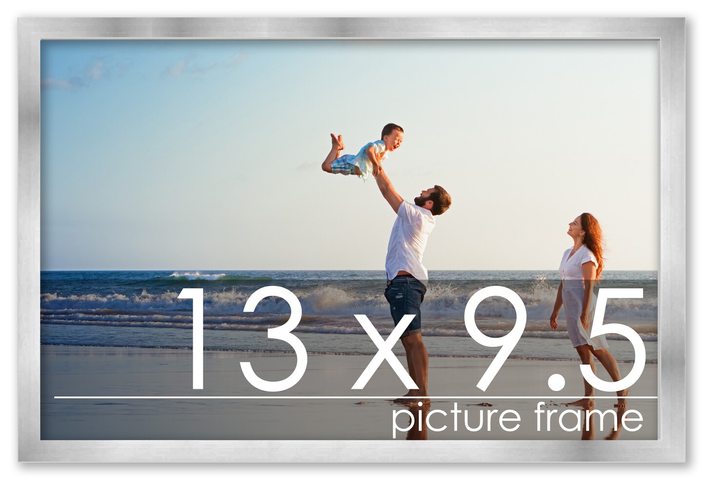 13x9.5 Solid Wood Picture Frame with UV-Resistant Acrylic & Acid-Free Backing, Available in 6 Finishes: Matte Black, Matte White, Metallic Bronze, Silver, Natural Wood Grain & Mahogany