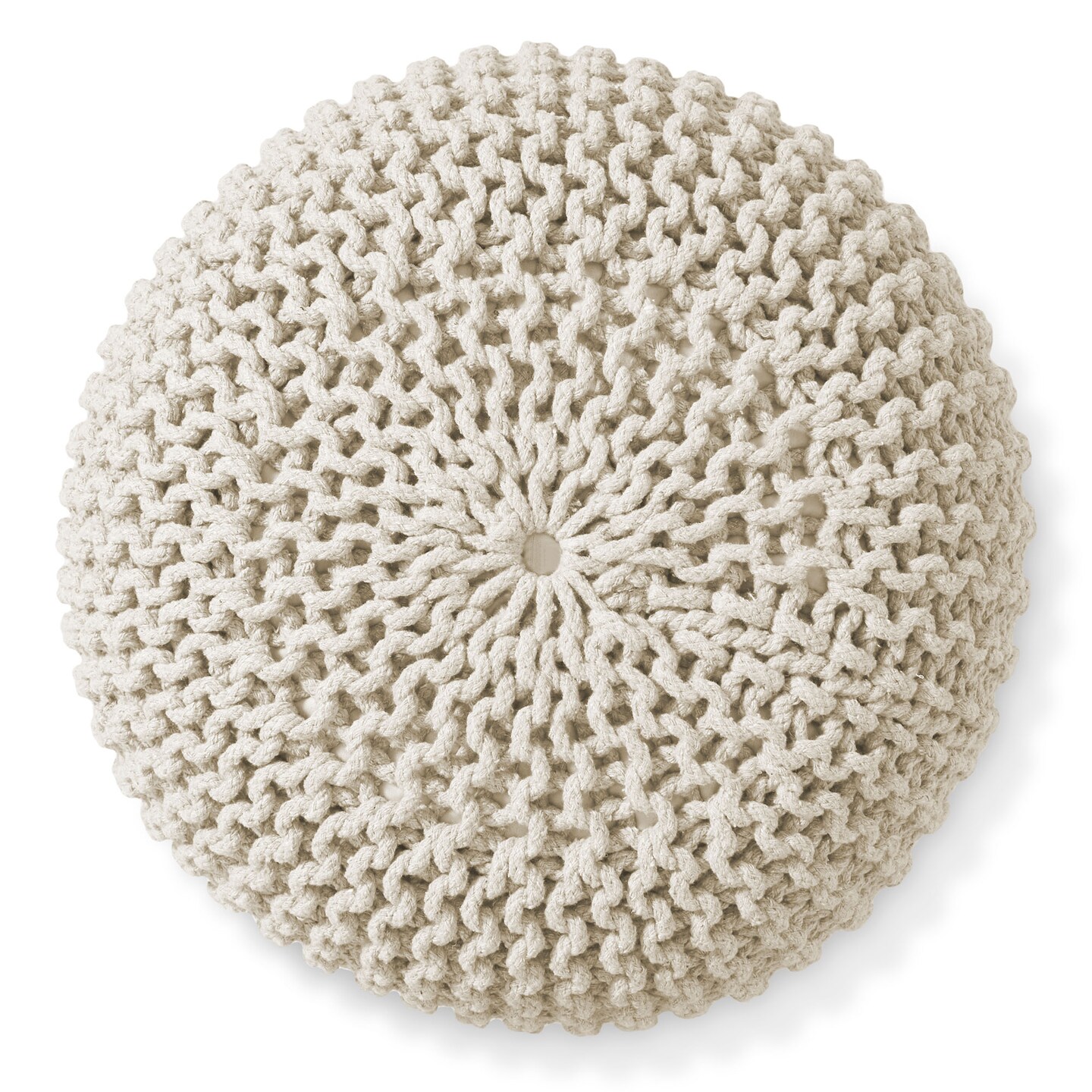 Casafield Pouf Ottomans, Cotton Knit Foot Stools, Boho Floor Pouffes for Living Room, Bedroom, Home Office