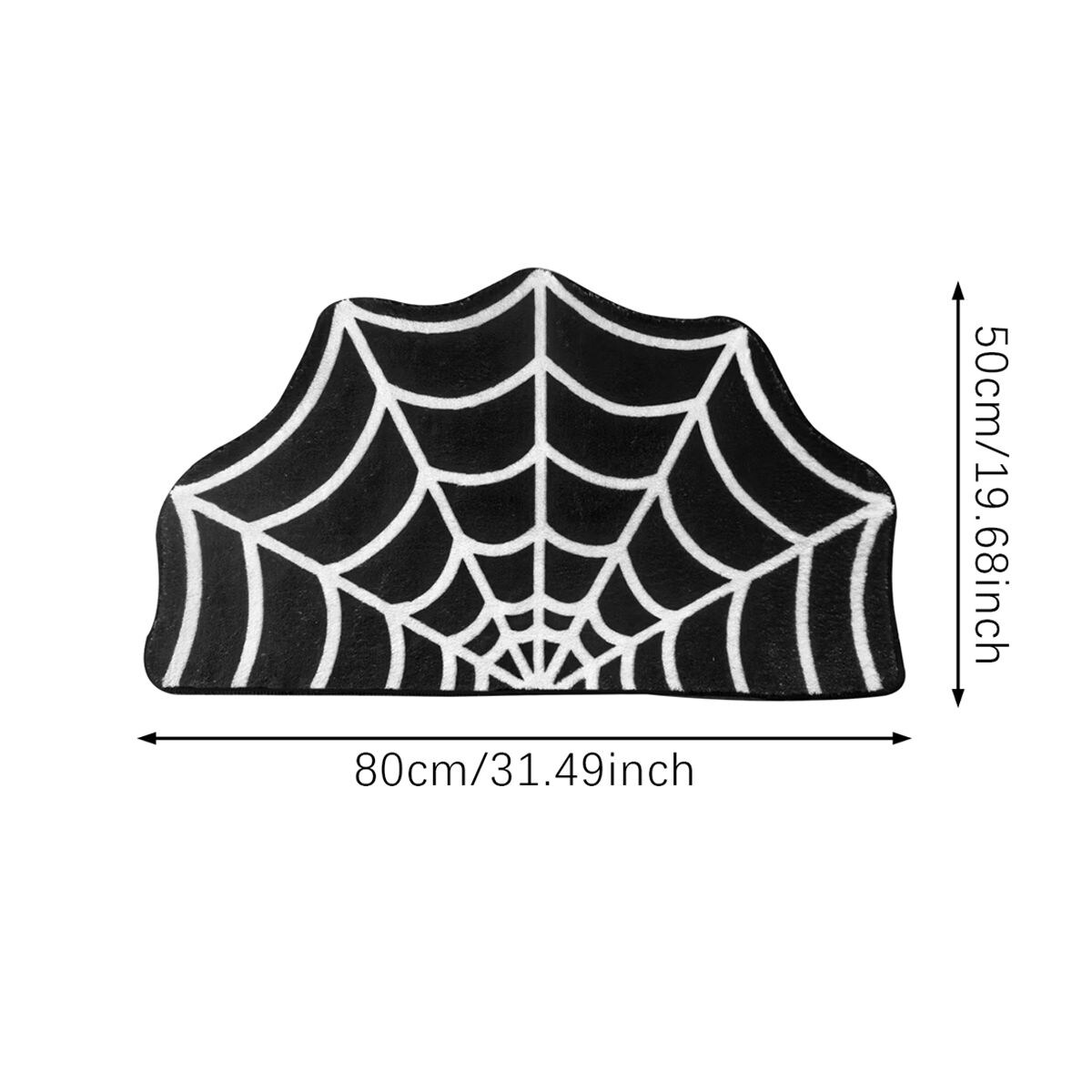 Spider Web Door Mat 2 Sizes Funky Spooky Cute Fun Bath Mat Washable Non-Slip Shower Rugs Witchy Horror Room Rugs Gothic Theme Party Area Carpet for Home Bedroom Kitchen Bathroom Decor 40*60/ 50*80cm