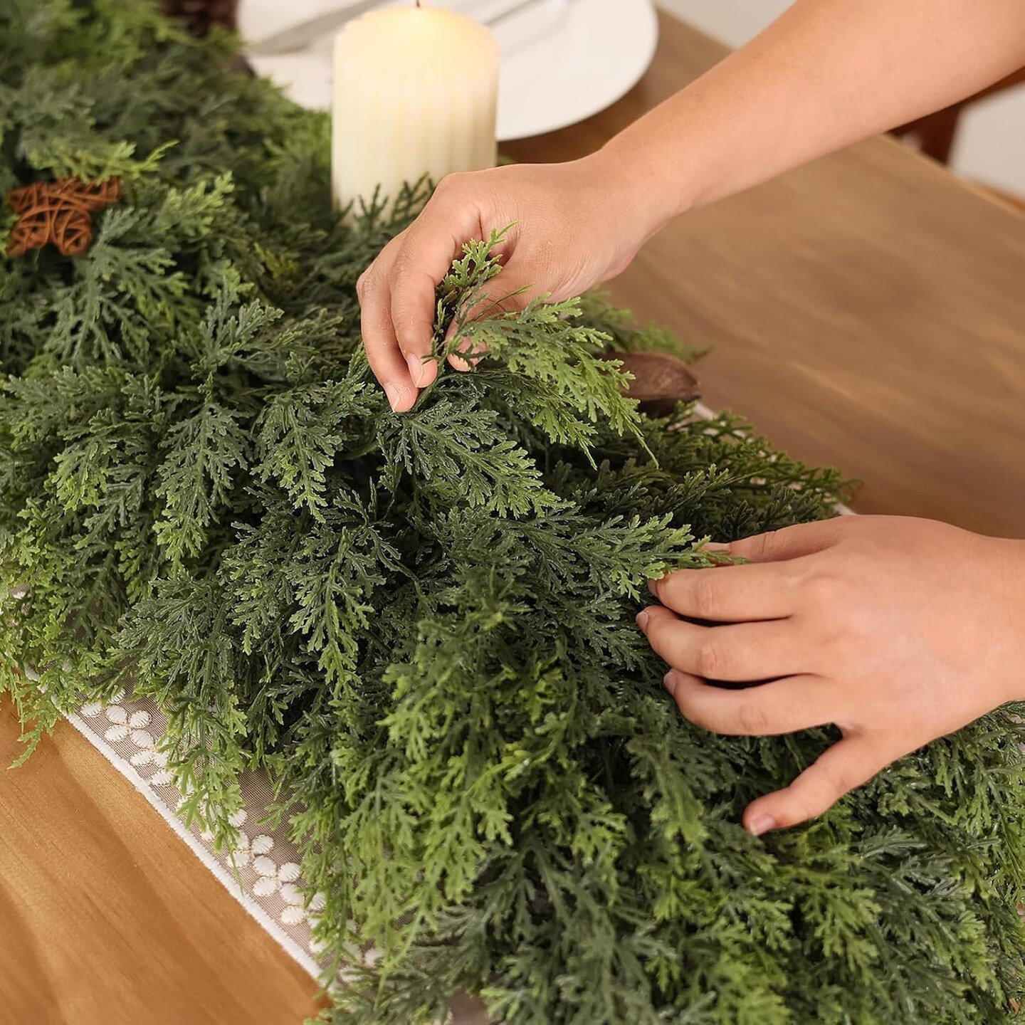 5FT Real Touch Cedar Garland(Green)11.5 x 11.1 x 2.95 inches