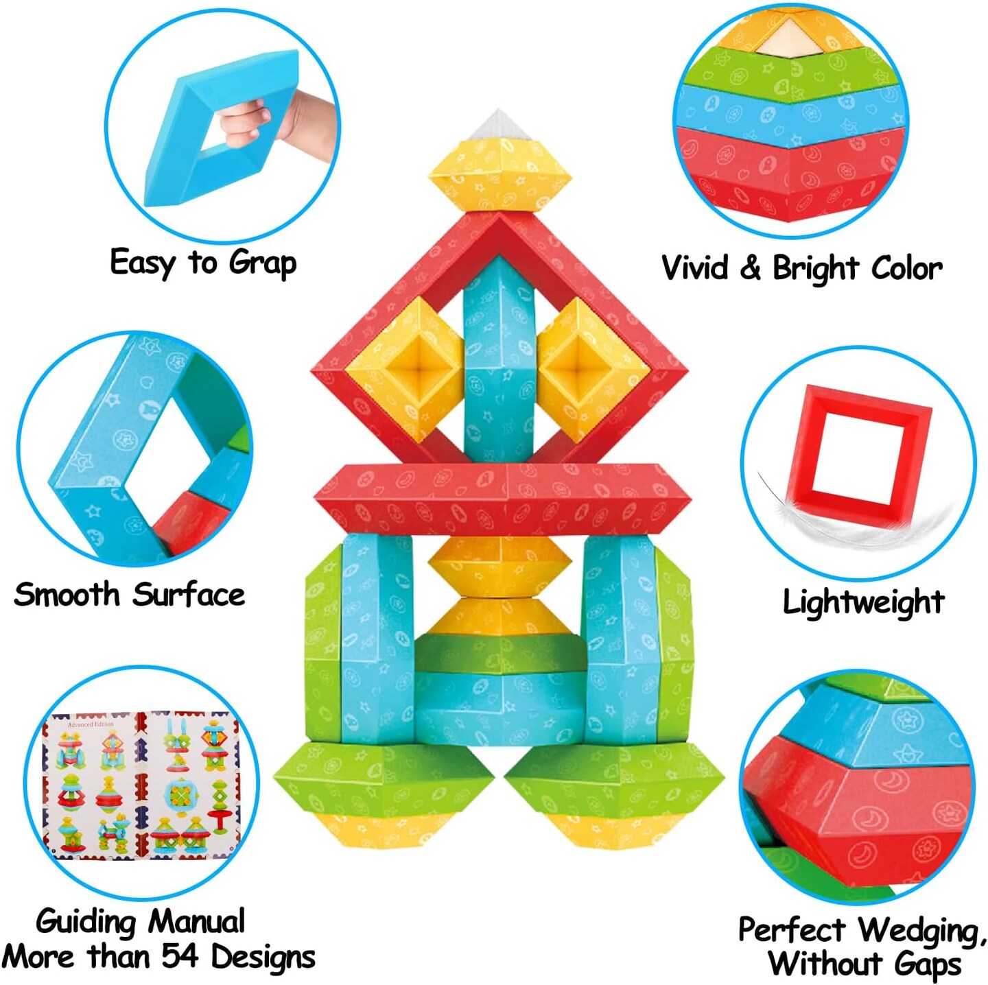 Toys for 1 2 3 4 5 Year Old Boys Girls Toddler 1-3 Preschool Learning Activities 30 Pcs Stacking Building Blocks STEM Stackable Educational Sensory Easter Gifts for Kids Age 1-2 2-4
