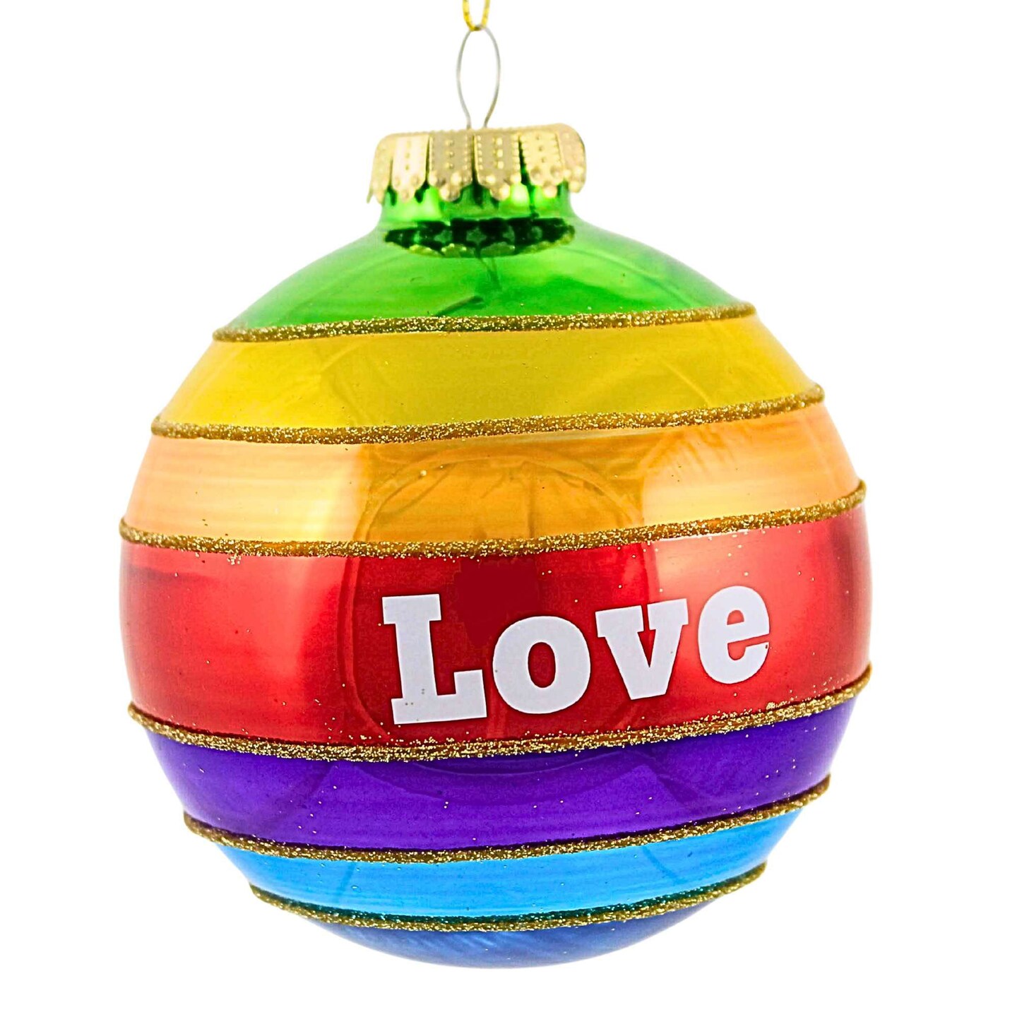 December Diamonds 4.25 In Rainbow Love Ball Ornament Christmas Tree Ornament , Christmas Decor Lgbtq