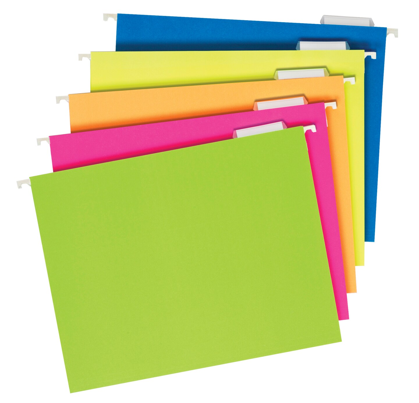 Pendaflex Neon Glow Hanging File Folders, Letter Size, 1/5 Cut Tabs, Assorted Colors, Set of 25