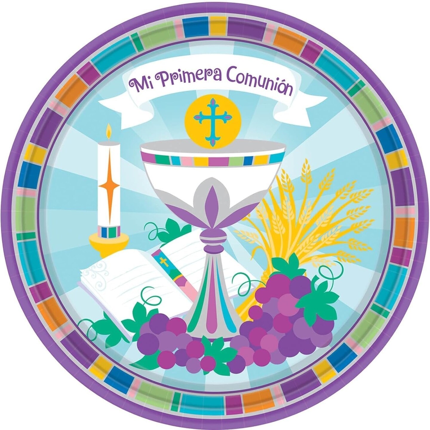 Mi Primera Comunion My First Communion 10.5&#x22; Round Dinner Plates - 8ct