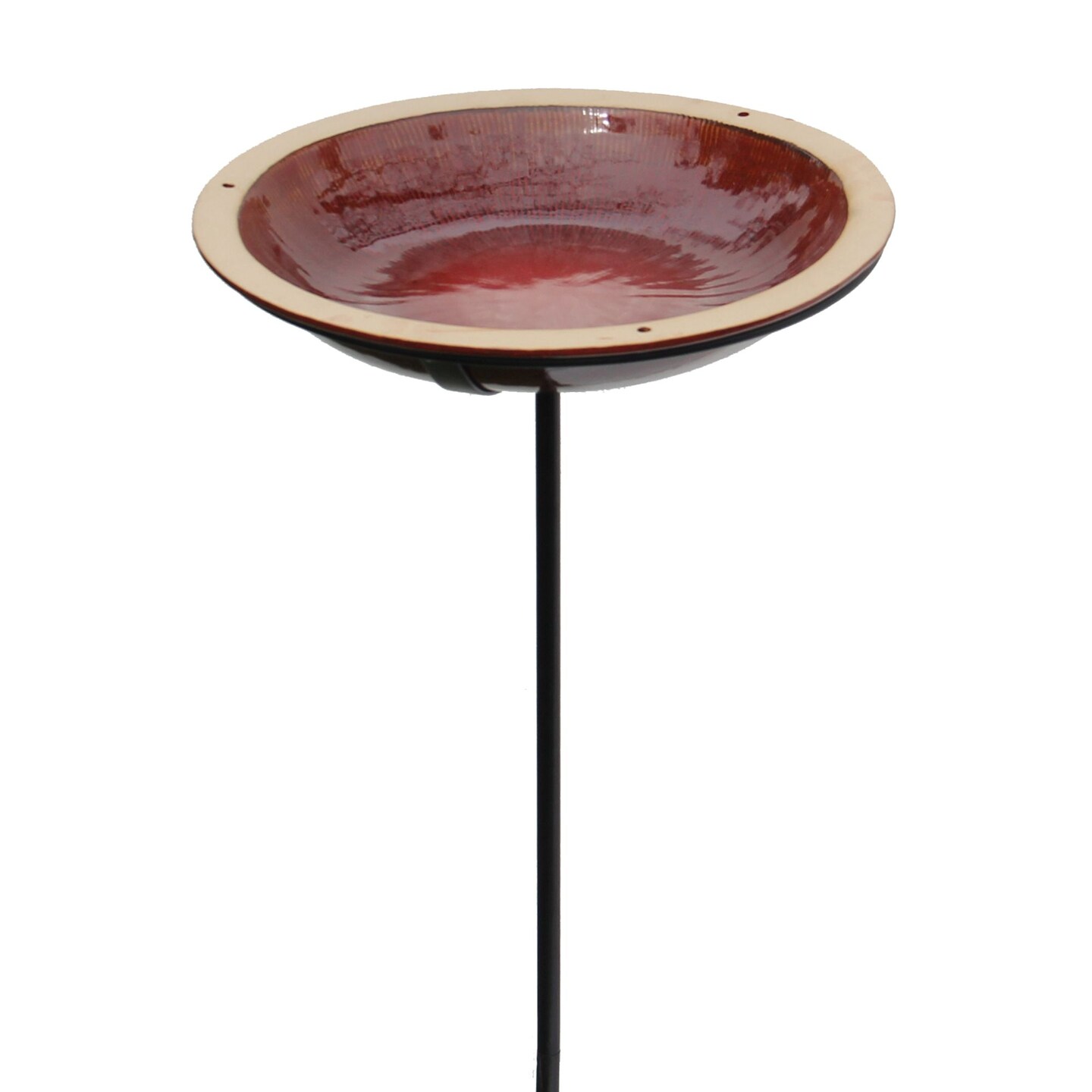 Outdoor Living and Style Radial Post Outdoor Garden Bird Bath - 30&#x22; - Red