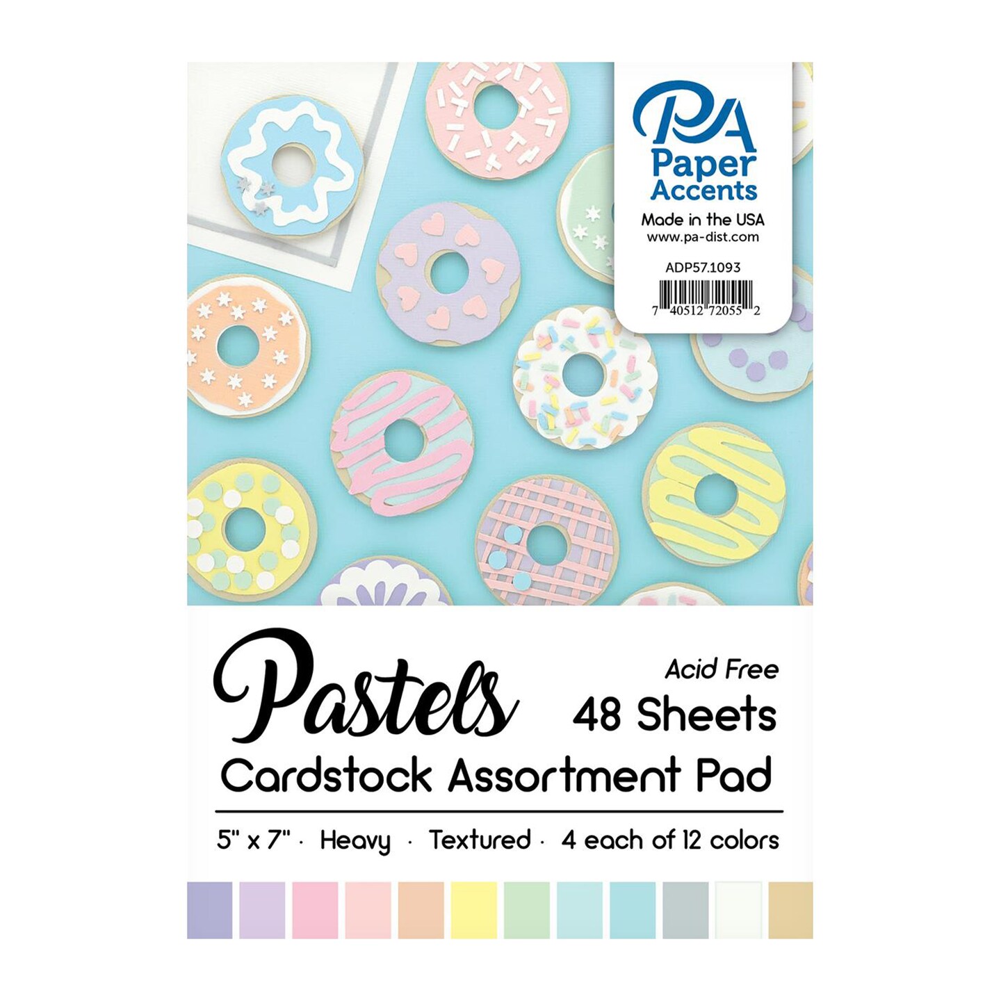Accent Design Paper Accents Cardstock Pad Pastel Assortment, 5x7, 48pc, 5x7 Cardstock, Card Stock 5 x 7, 5x7 Cardstock Paper, Paper, Card Stock, for Invitations