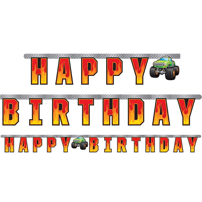 Monster Truck Rally Jointed Banner Lg