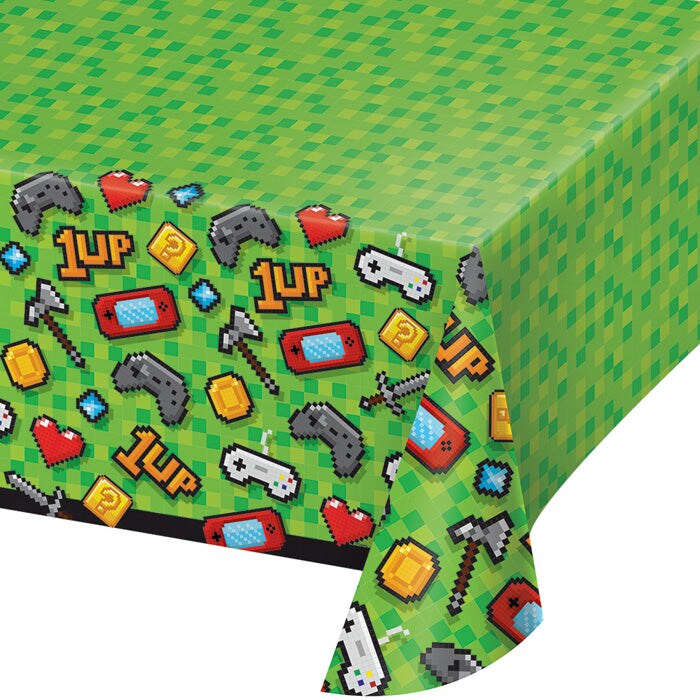 Gaming Party Plastic Tablecover All Over Print, 54&#x22; X 102&#x22;