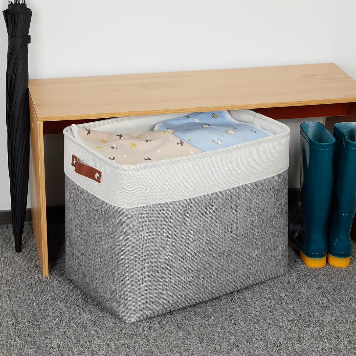 Fabric Storage Bins for Organizing Shelves Nursery Toys Books