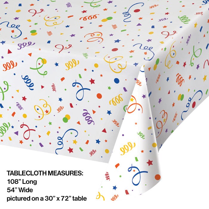 Confetti Plastic Tablecover 54&#x22; X 108&#x22;
