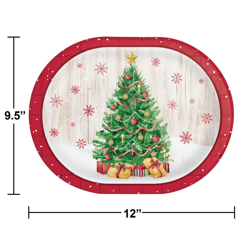 Vintage Christmas Oval Platter (8/Pkg)