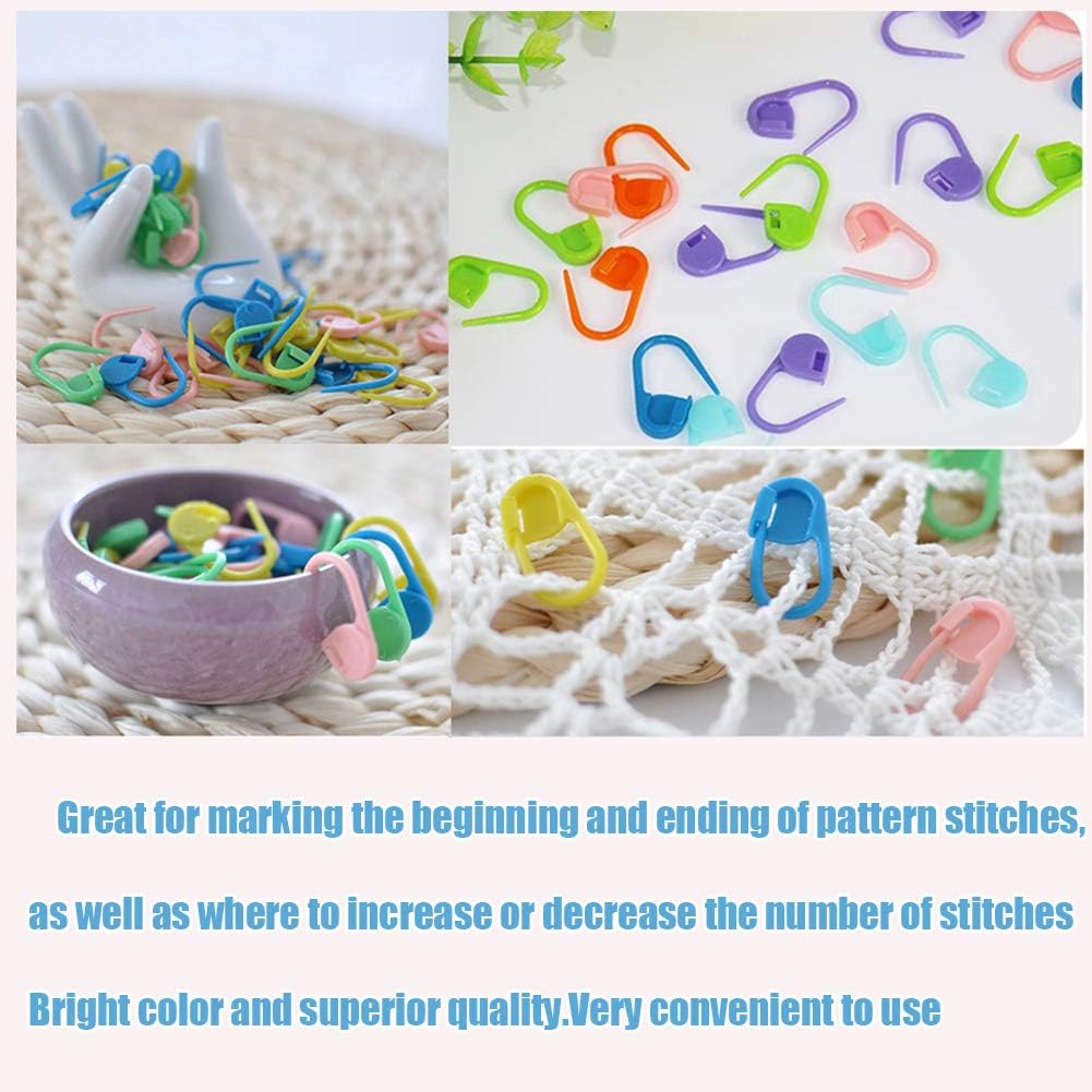 Loom Needle, Loom Hook Set, Colorful Knitting Loom Hook, Large-Eye Sewing Needles, Knitting Stitch Markers, Yarn Stitch Holders