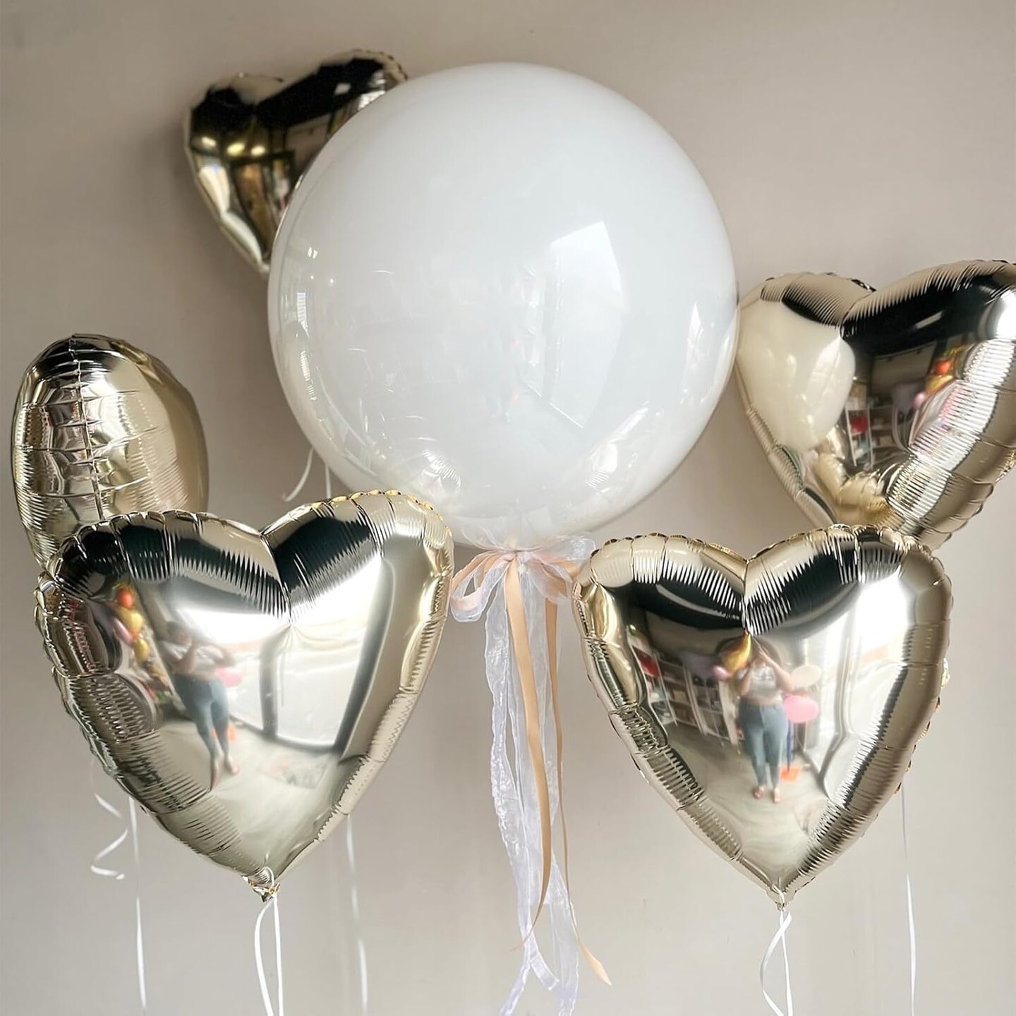 Champagne Gold Heart Balloons,12Pcs Light Gold Heart Shaped Foil Balloons,18Inch Gold Helium Mylar Balloon for Baby Shower Birthday Anniversary Wedding Party Decorations