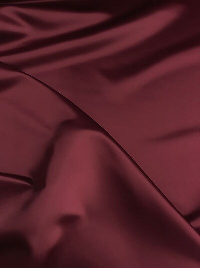 1 Yard Burgundy Dull Satin Fabric 58/59" Wide Matte Polyester