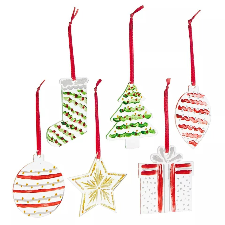 24 Pack Clear Acrylic Christmas Ornaments, 3&#x22; DIY Blank Ornaments for Tree D&#xE9;cor
