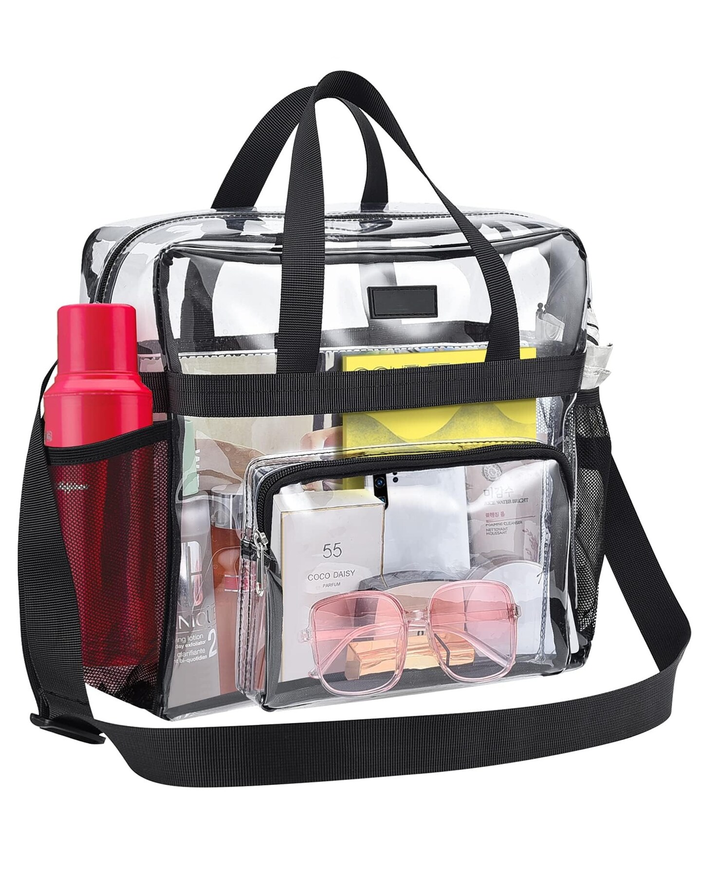 Bagenius Clear Bag Stadium Approved 12&#xD7;6&#xD7;12 Clear bag for Stadium Events Sports Concert Festival Work, Black