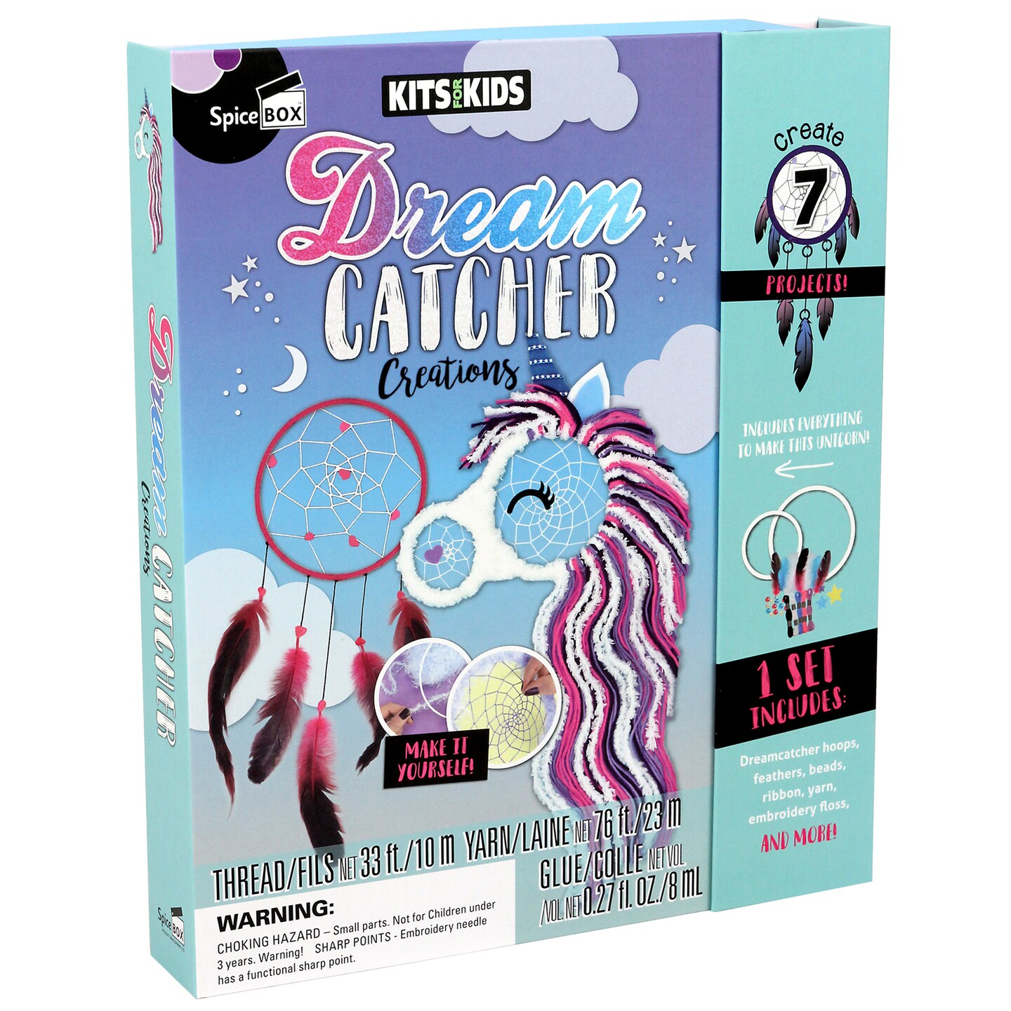 Kits For Kids: Dream Catcher Creations - DIY Activity Set, Design &#x26; Create Projects, 2 Hoops, 5 Unique Color Skeins, DIY Arts &#x26; Crafts, Kids Ages 8+