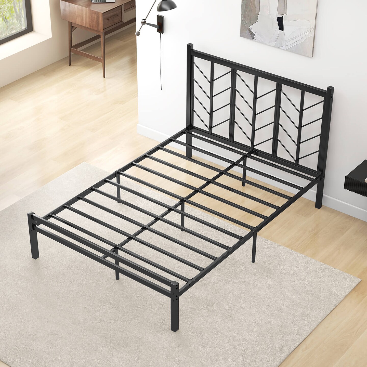 minxfoams様③ Costway Twin/Full/Queen Size Platform Bed with Headboard