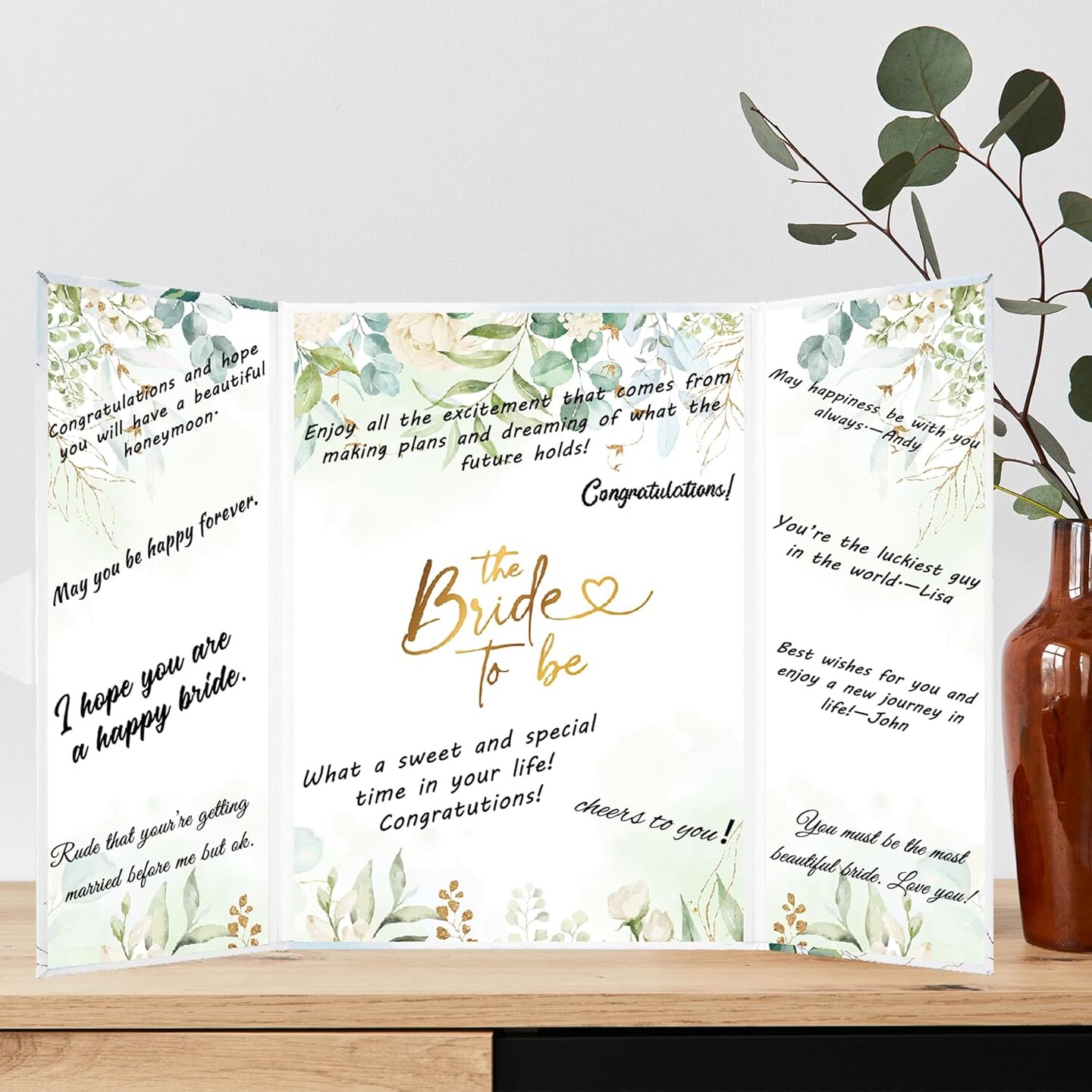 Bridal Shower Decorations, Rose Gold Bride to Be Alternative Signature Guest Book for Women Bride to Be Gifts Signing Card Board Party Supplies for Wedding Bachelorette Hen Party