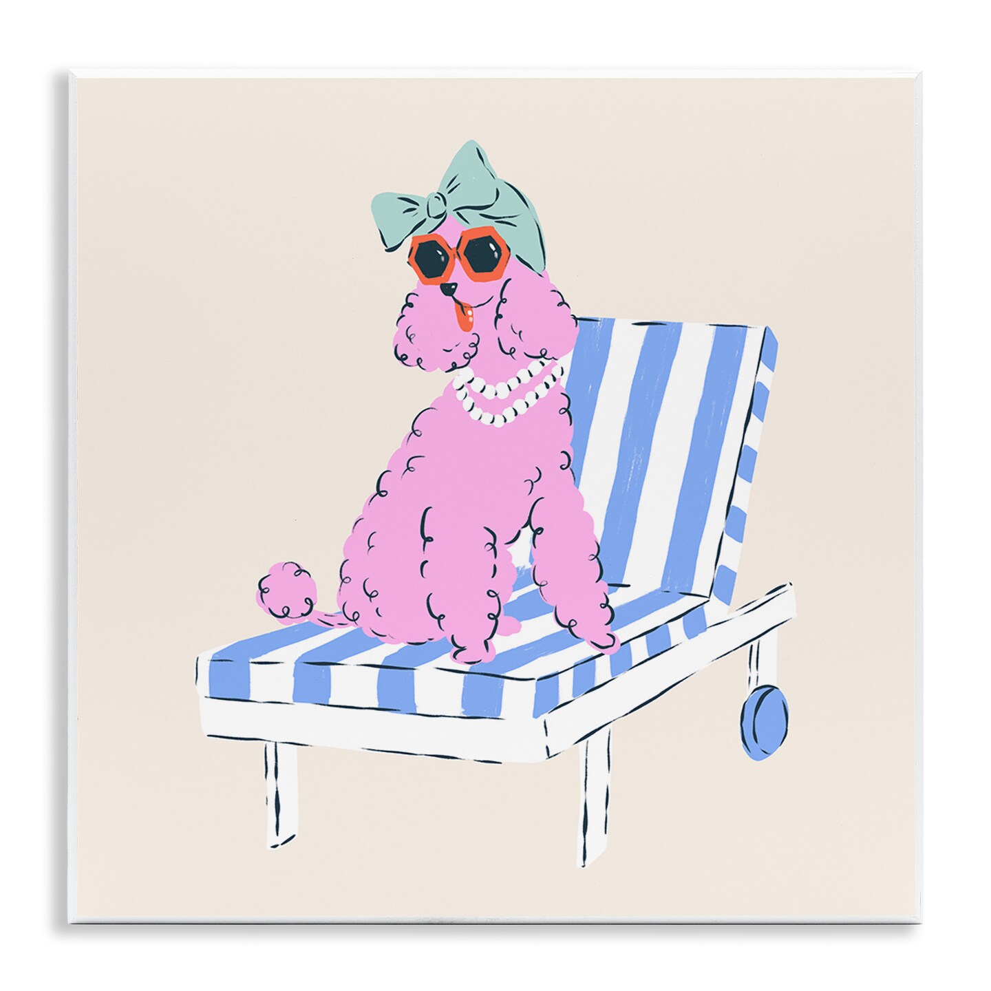 Stupell Industries Trendy Poodle Lounge Chair Wall Plaque, design by Krissy Mast