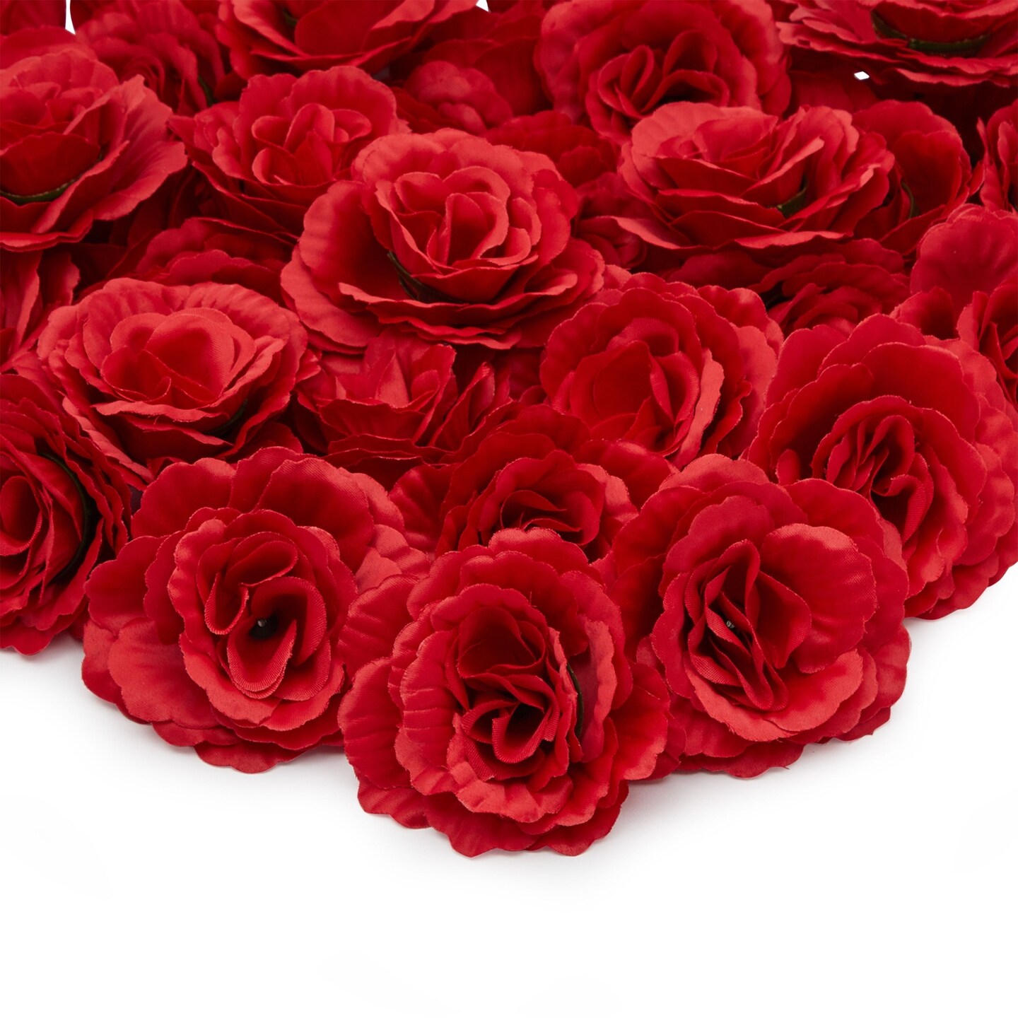 Artificial Red Rose Silk Flower Head for Crafts, Wedding Decor (3.5 In, 36 Pack)
