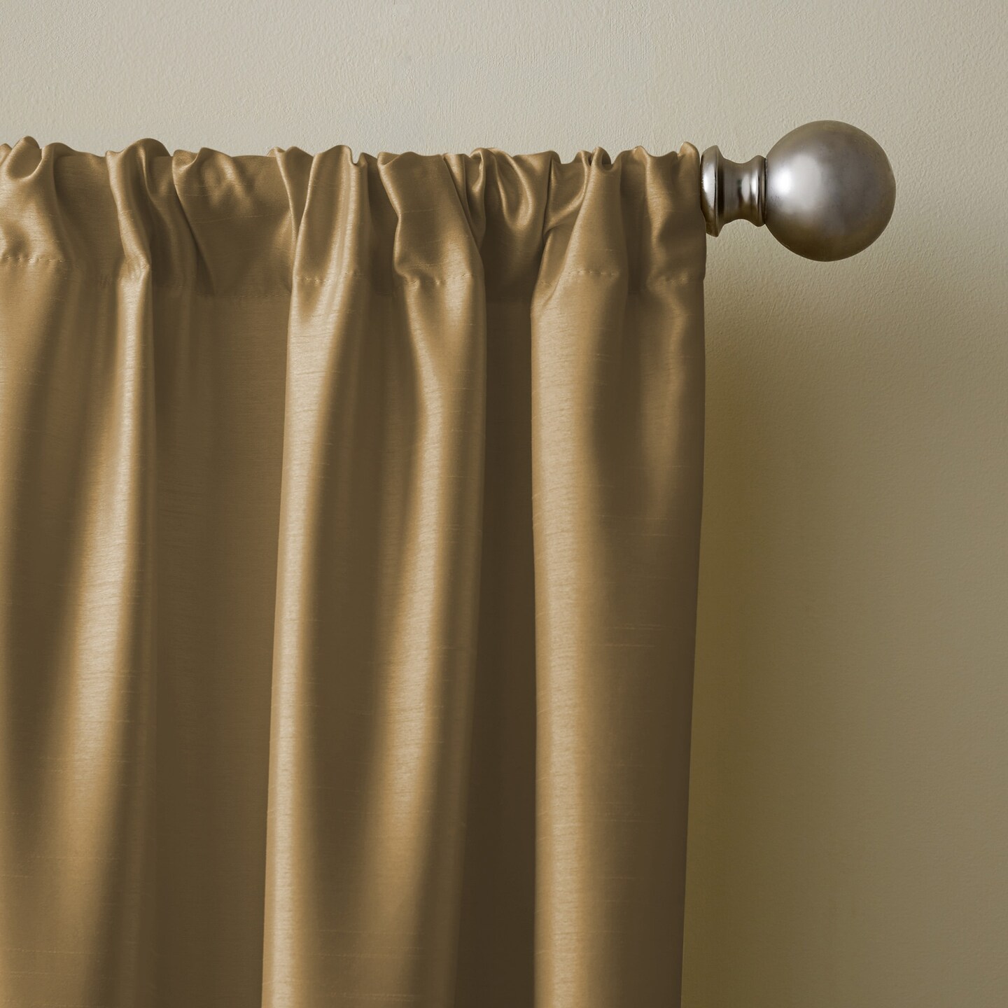 Threadmade Home Versailles Faux Silk Blackout Window Curtain, Gold - 52"W x 108"L