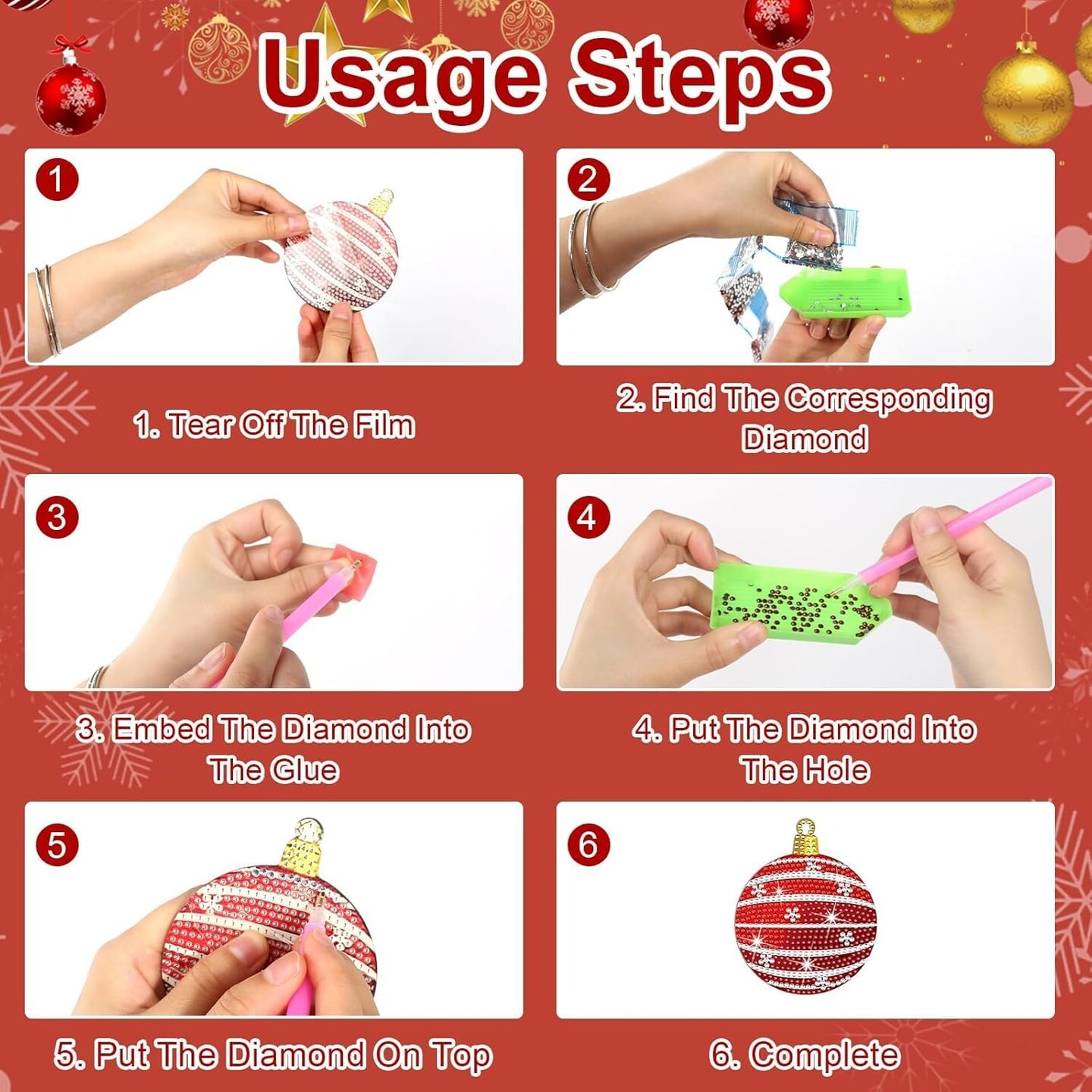 10pcs Christmas Diamond Art Coasters Kit, 5D Christmas Diamond Painting Kits