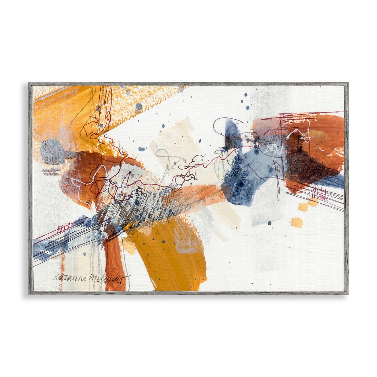 Stupell Industries Sandy Beaches Abstraction Framed Giclee By Suzanne ...