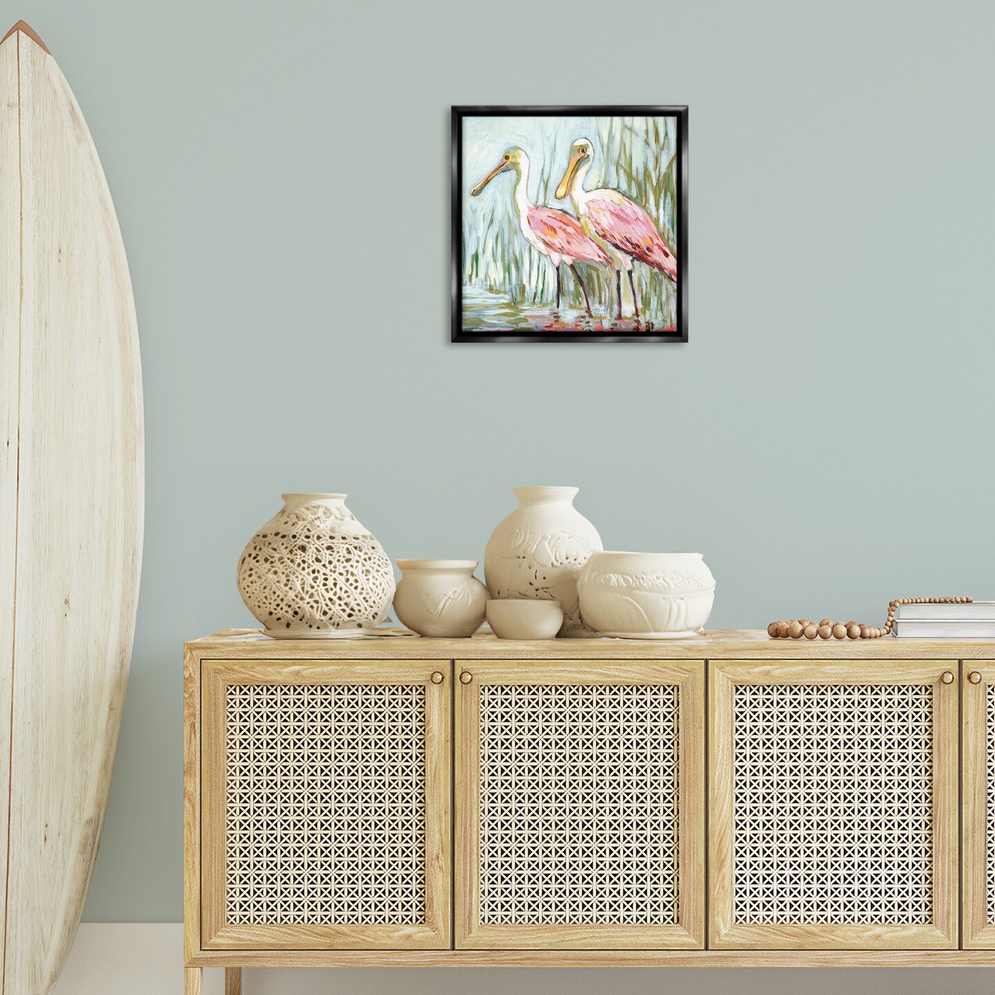 Stupell Industries Spoonbill Birds Pair Floating Frame By Susan Winget