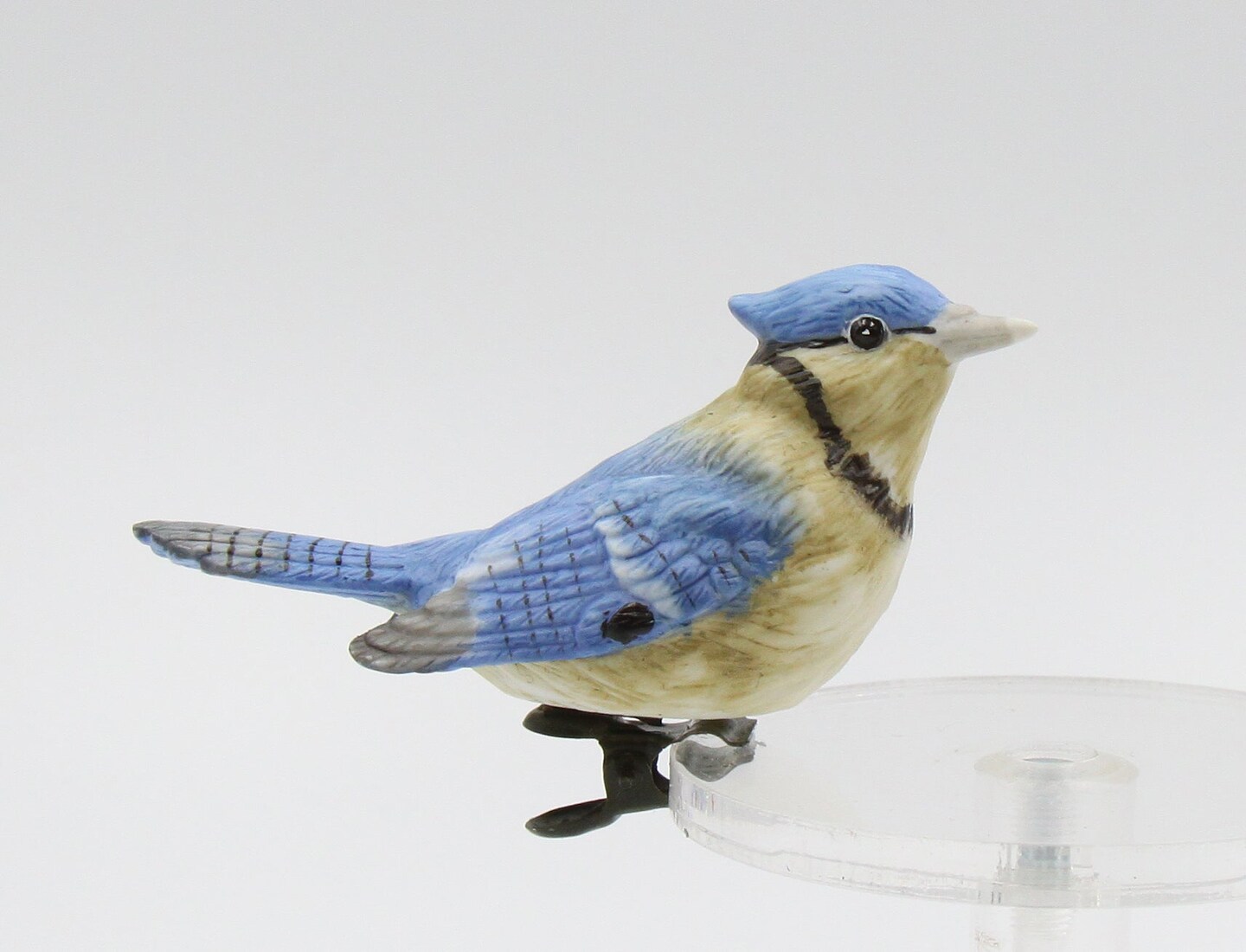 Ceramic Birdhouse Decor Bluejay Clip-On (Clip attached), Garden Decor, Bird Watcher Gift