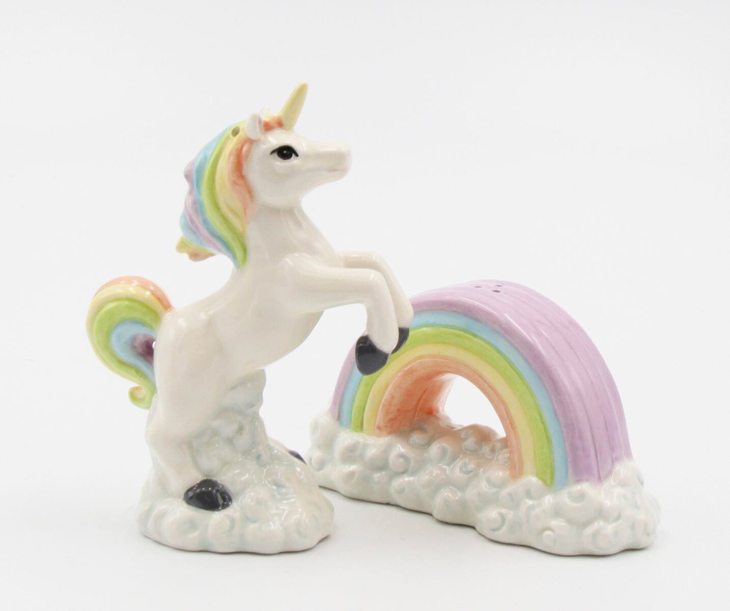 Ceramic Unicorn Jumping Over the Rainbow Salt and Pepper Shakers, Home Décor, Gift for Her, Gift for Daughter, Kitchen Décor