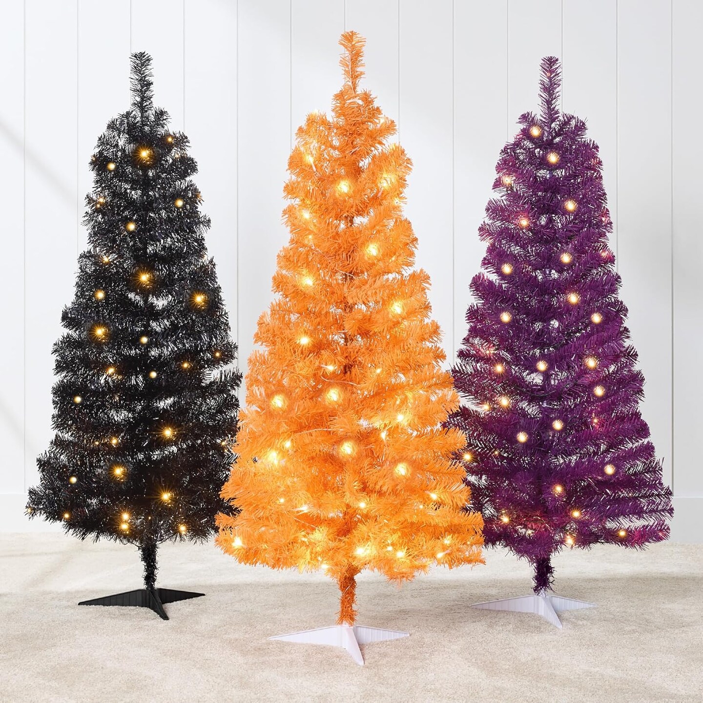 4ft Pre Lit Christmas Tree Mini Artificial Tree with Twinkling LED Lights for Bedroom or Apartment