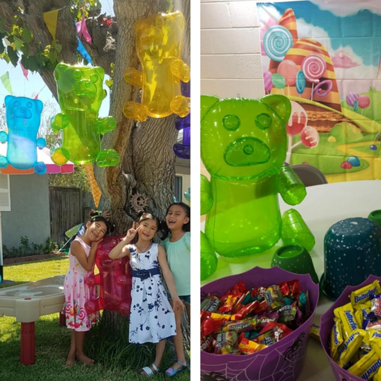 4E&#x27;s Novelty 2 Pack Inflatable Gummy Bears - 36&#x27;&#x27; Large Fun Gummy Bear Party Decorations, Colorful Gummy Bear Decor, Perfect Gummy Bear Party Favors