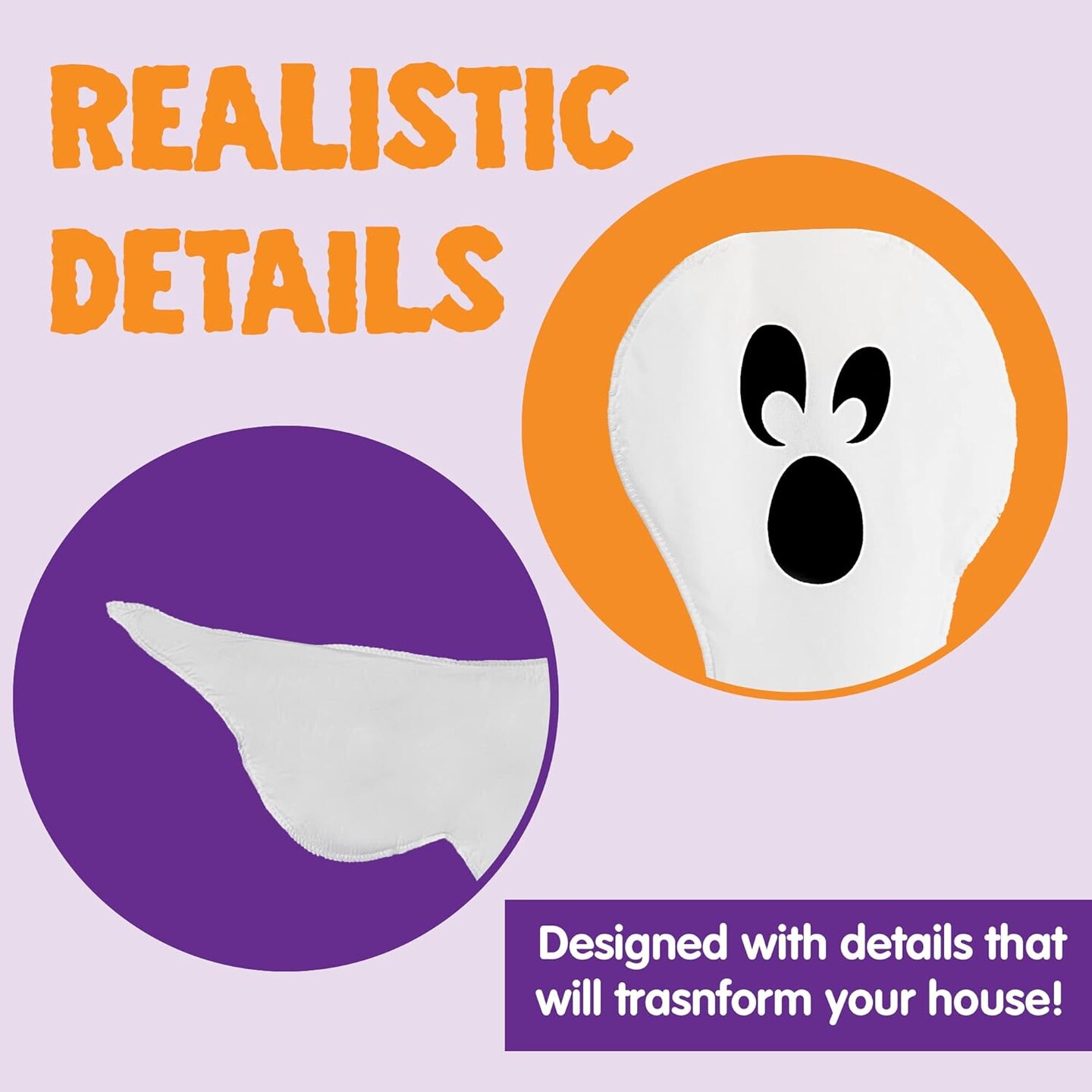 2 Pcs Tree Wrap Ghost Decoration Outdoor - 53” (Funny Ghosts)