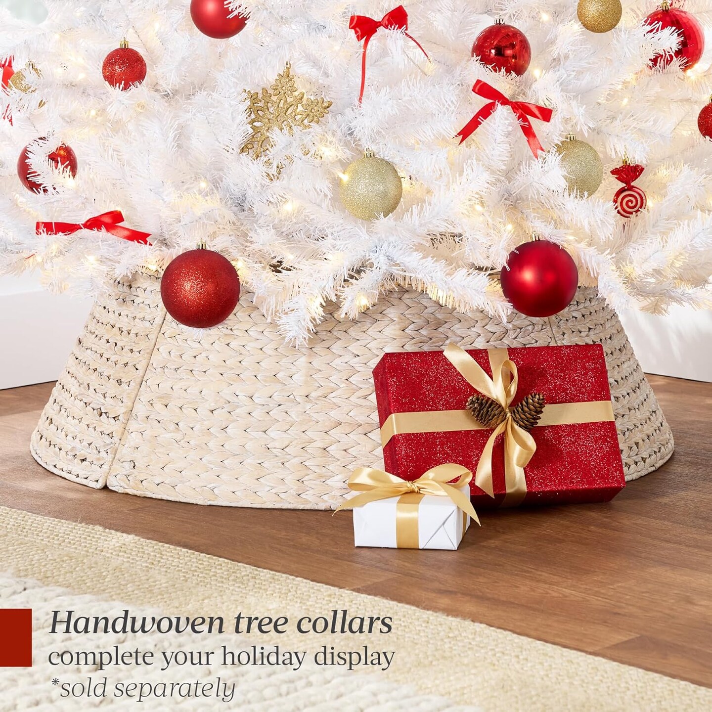 Artificial Christmas Tree Hinged Pine with 250 Lights, 1,000 Tips &#x26; Foldable Base Pre-Lit Outdoor Holiday Decor