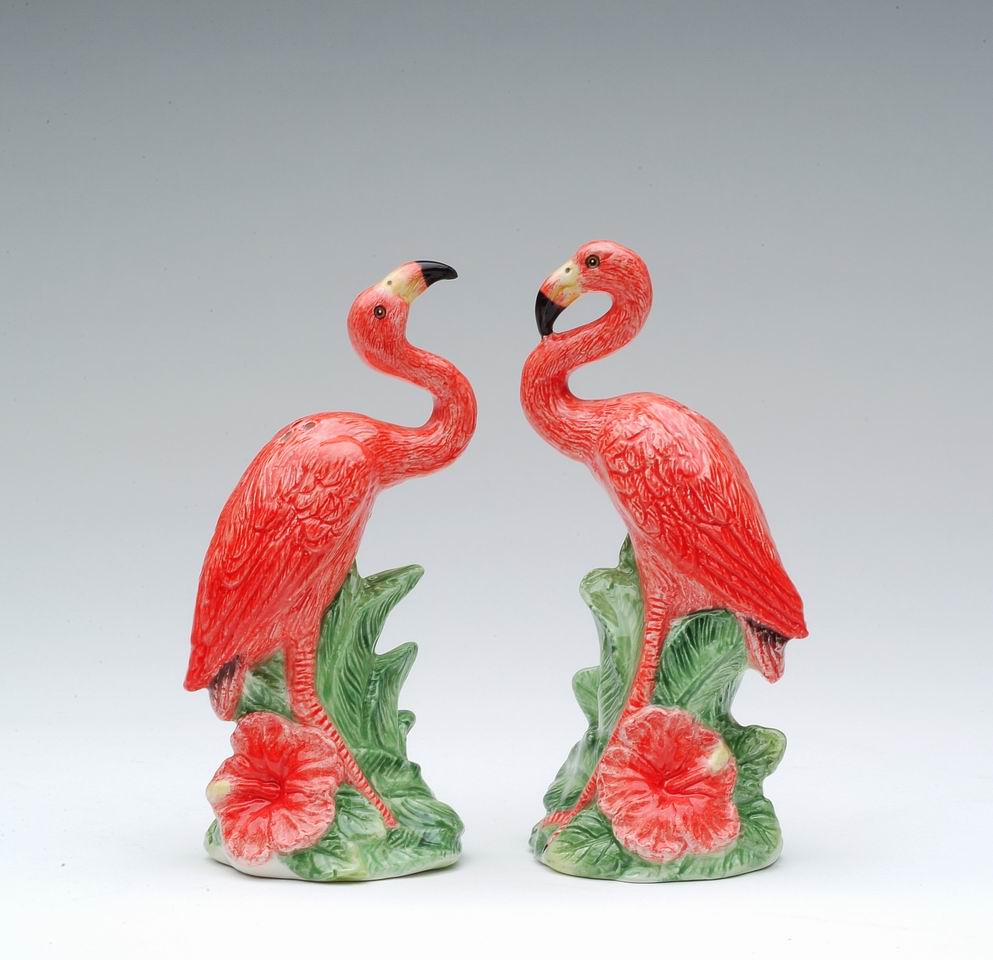 Ceramic Pink Flamingo Salt & Pepper Shaker Set, Home Décor, Gift for Her, Gift for Mom, Kitchen Décor, Birdwatcher Gift