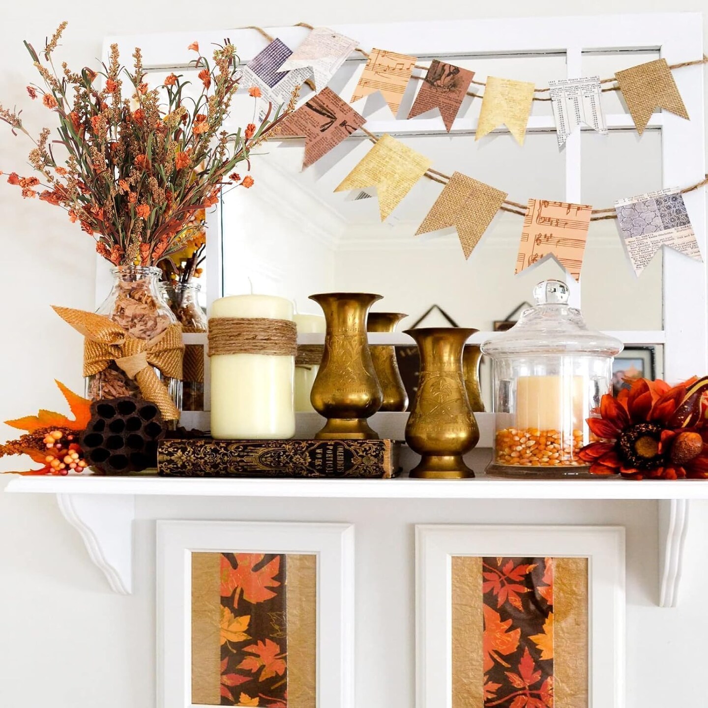 2 Bundles Artificial Fall Flowers Stem