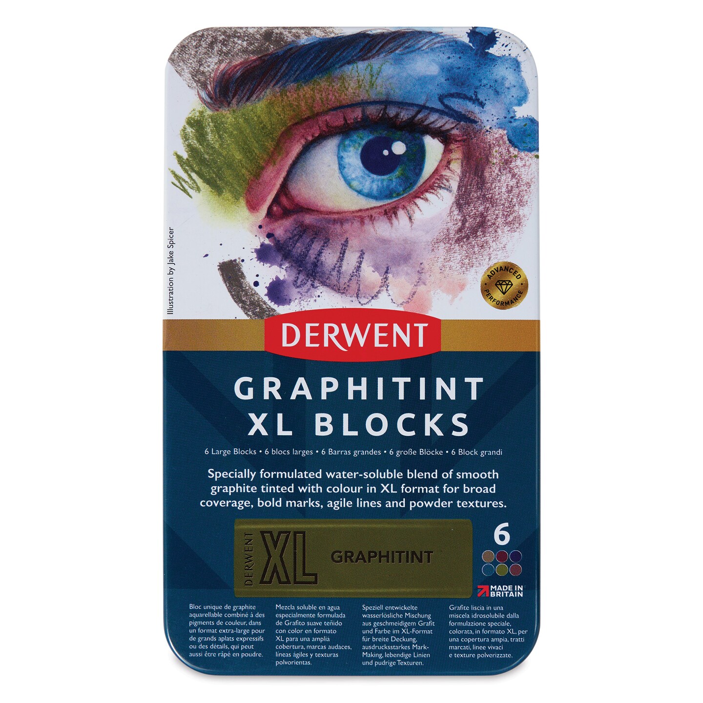 Derwent Graphitint XL Blocks - Assorted, Set of 6 | Michaels