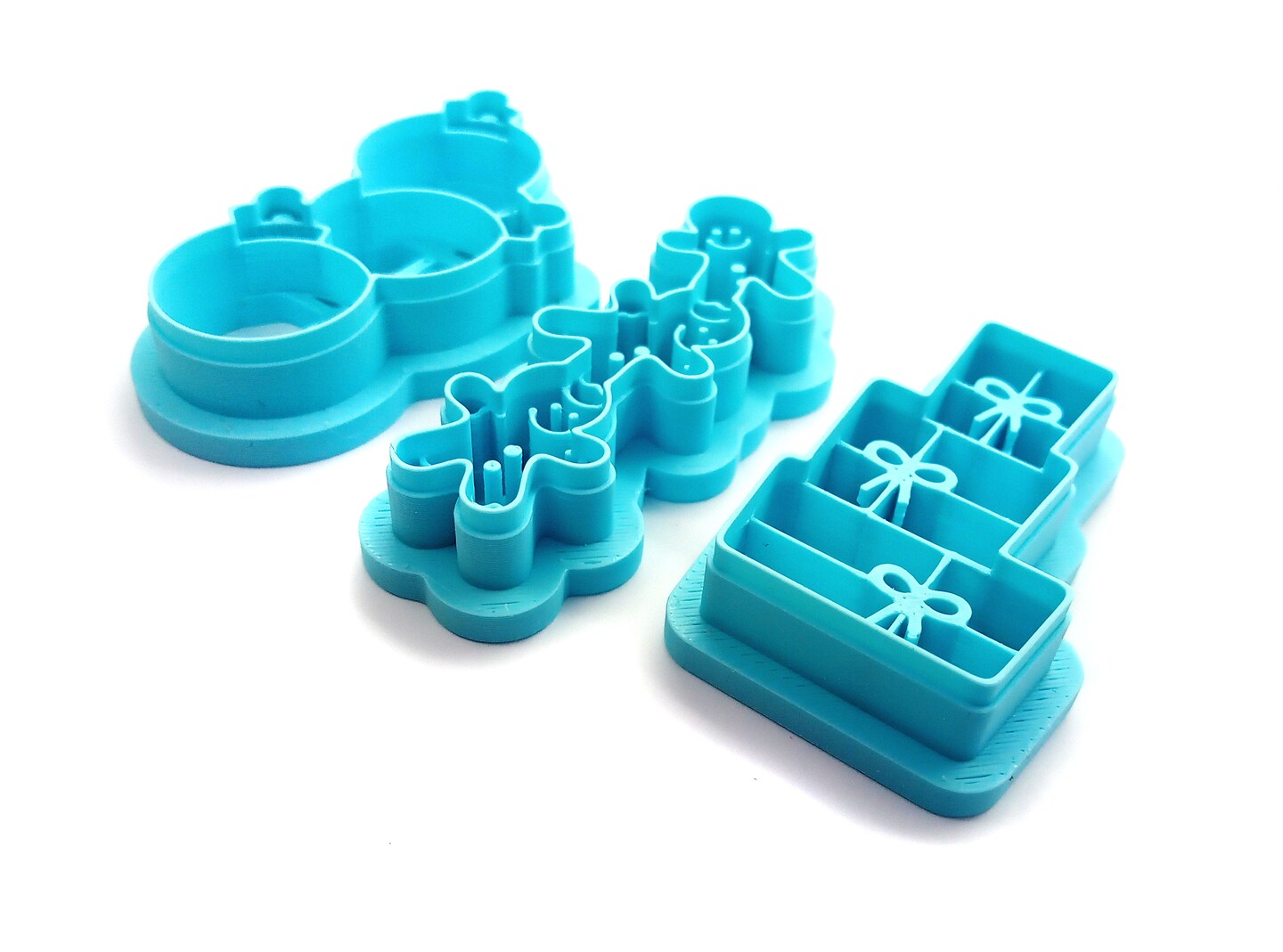 Christmas Shape Clay Cutters, 3 pc, Stacks of Ornaments Gifts &#x26; Gingerbread, Adorabilities