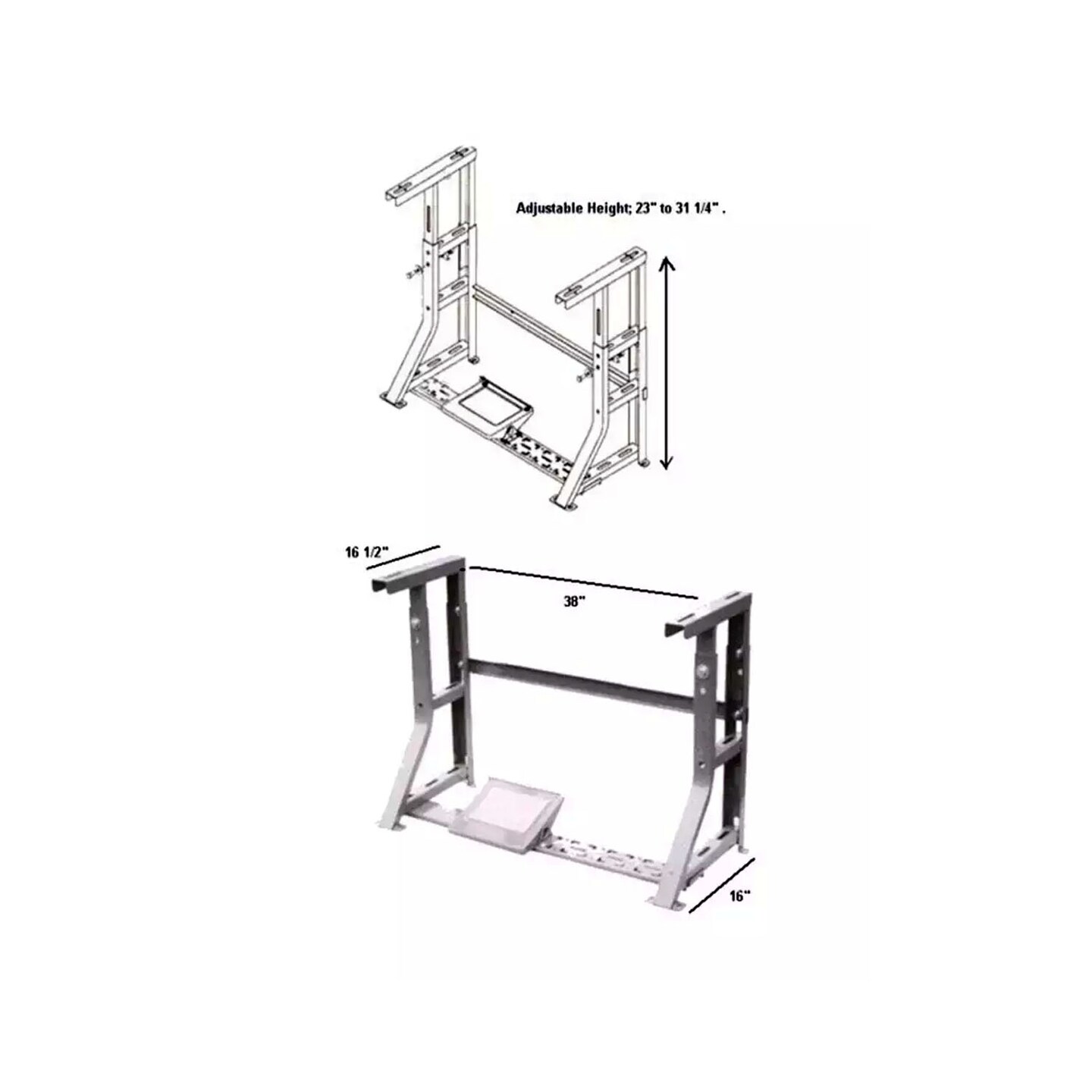 Adjustable K-Leg Table Frame With Presser Foot Treadle Industrial Sewing