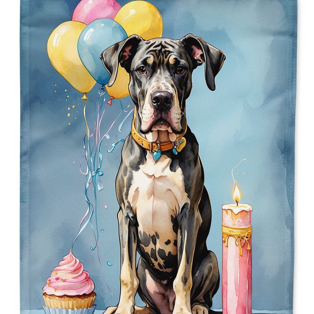 Edge Collections - 28" X 40" - Multicolor - Great Dane Happy Birthday Large - 1 Piece