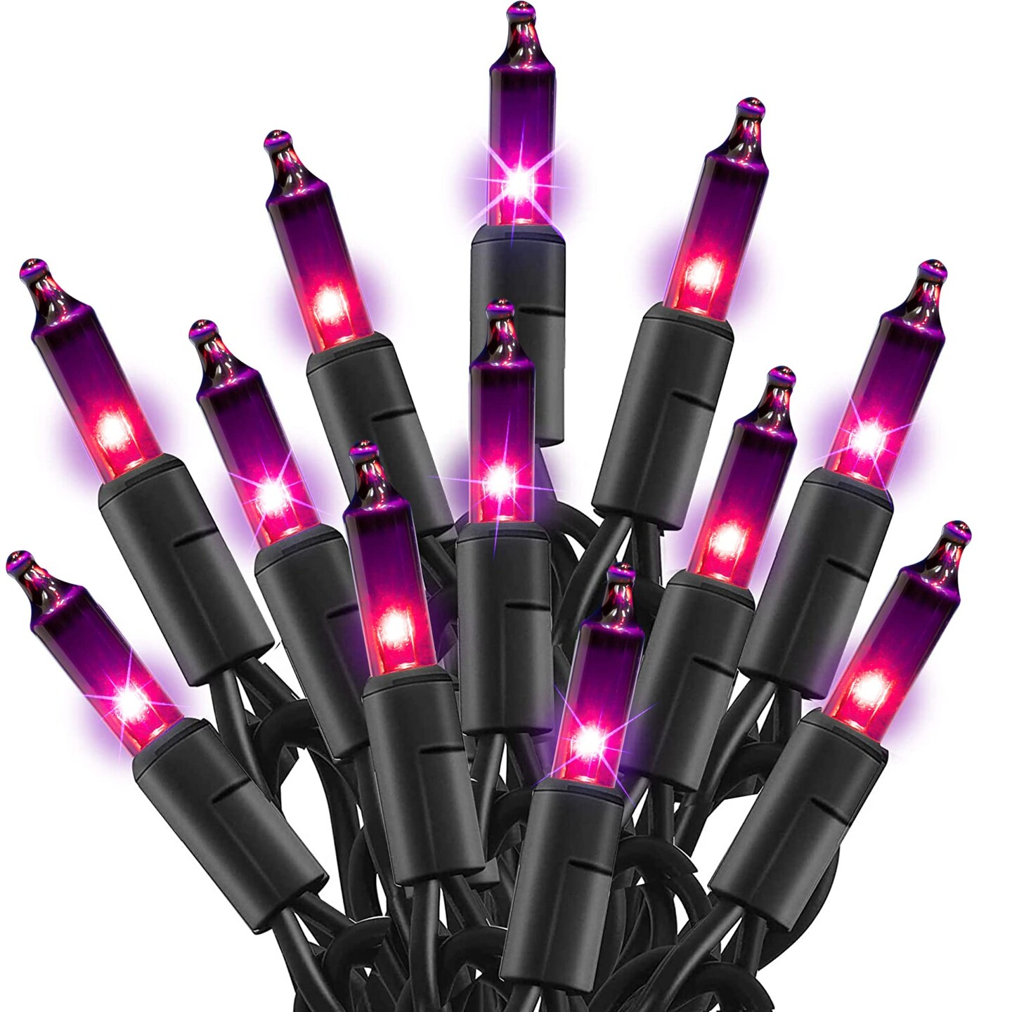 TW SHINE Purple Halloween Lights, 20FT 100 Count Incandescent Mini String Lights, Waterproof Halloween Decorations for Outdoor Indoor Patio Home Party Garden Yard Decor